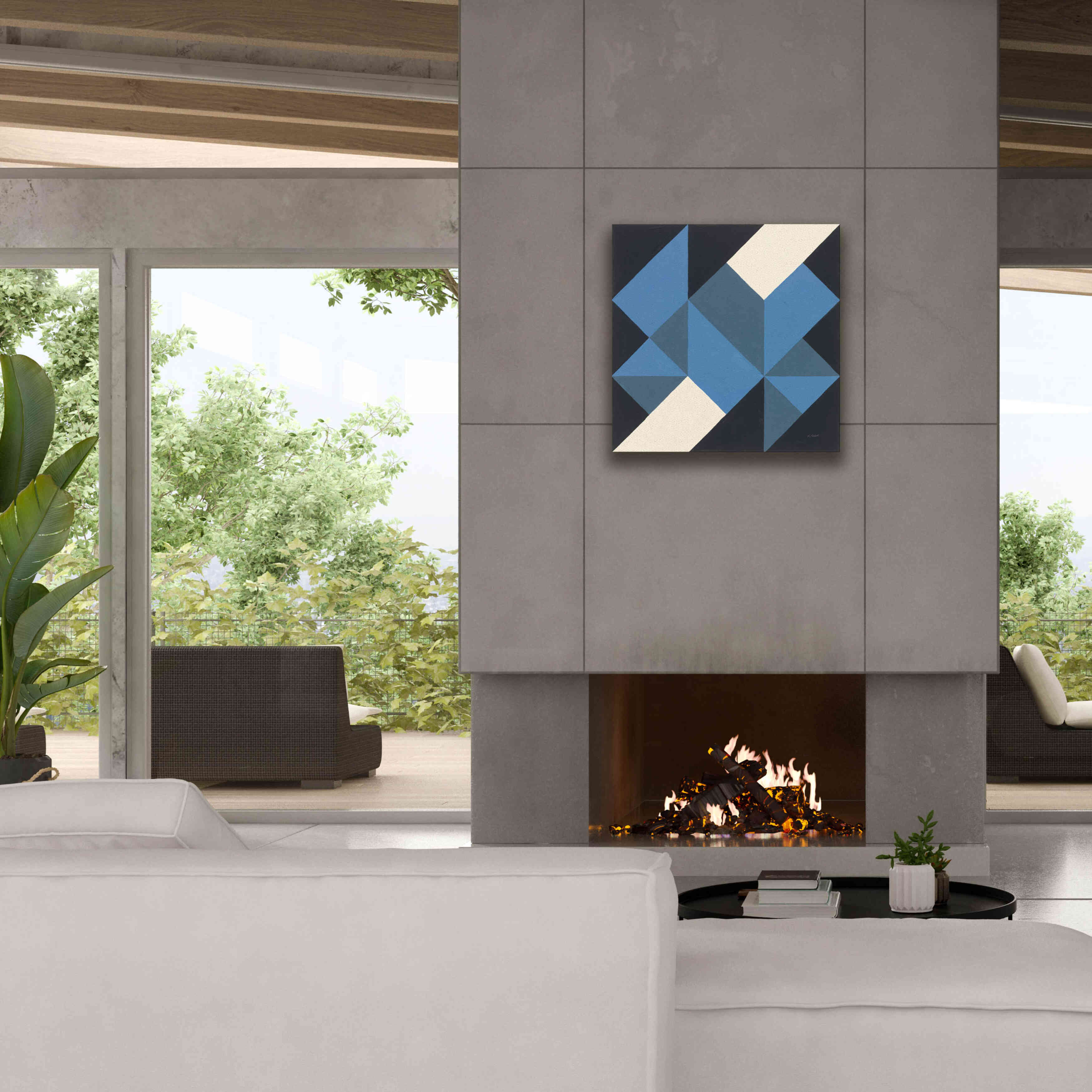 'Triangles I' by Mike Schick, Giclee Canvas Wall Art,26x26