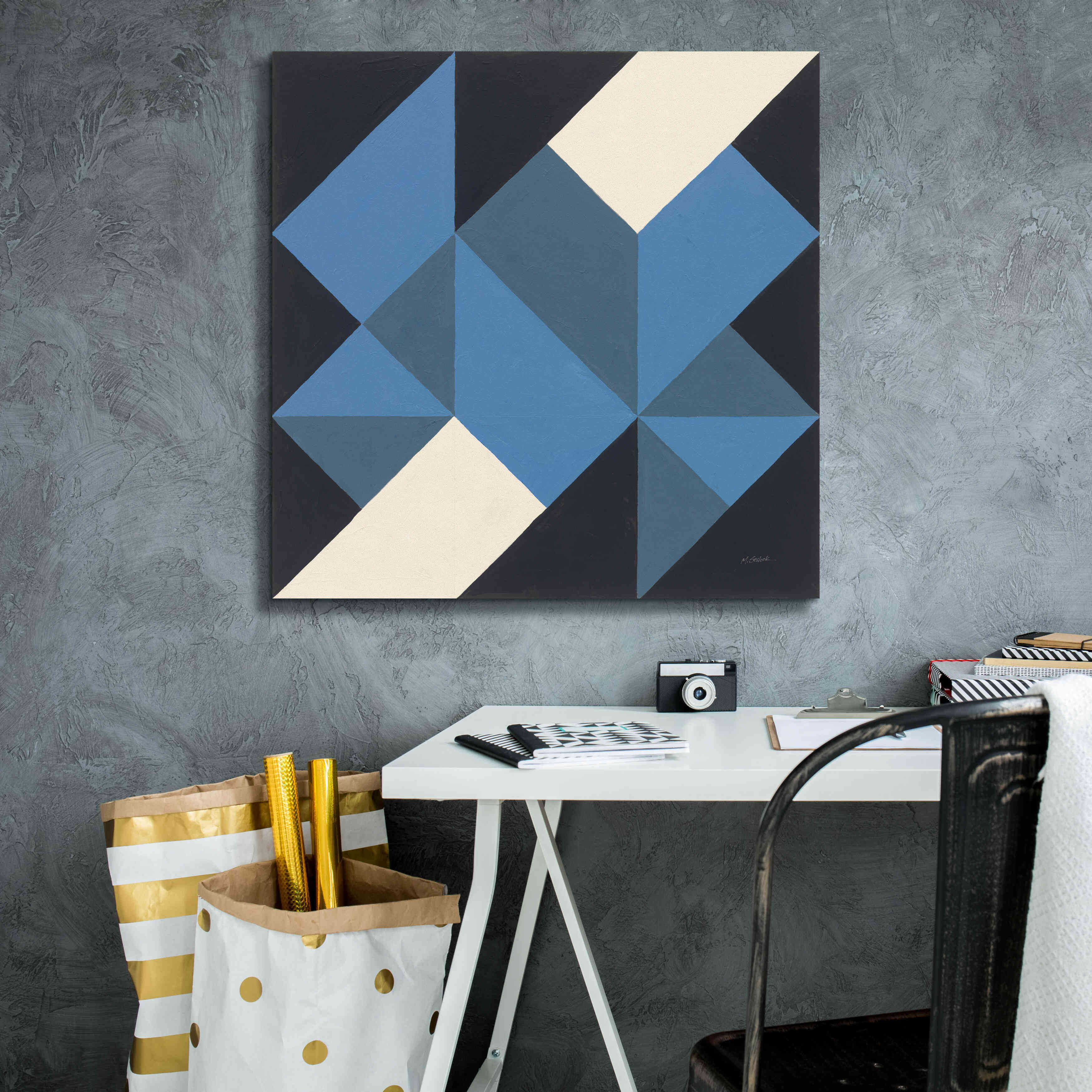 'Triangles I' by Mike Schick, Giclee Canvas Wall Art,26x26