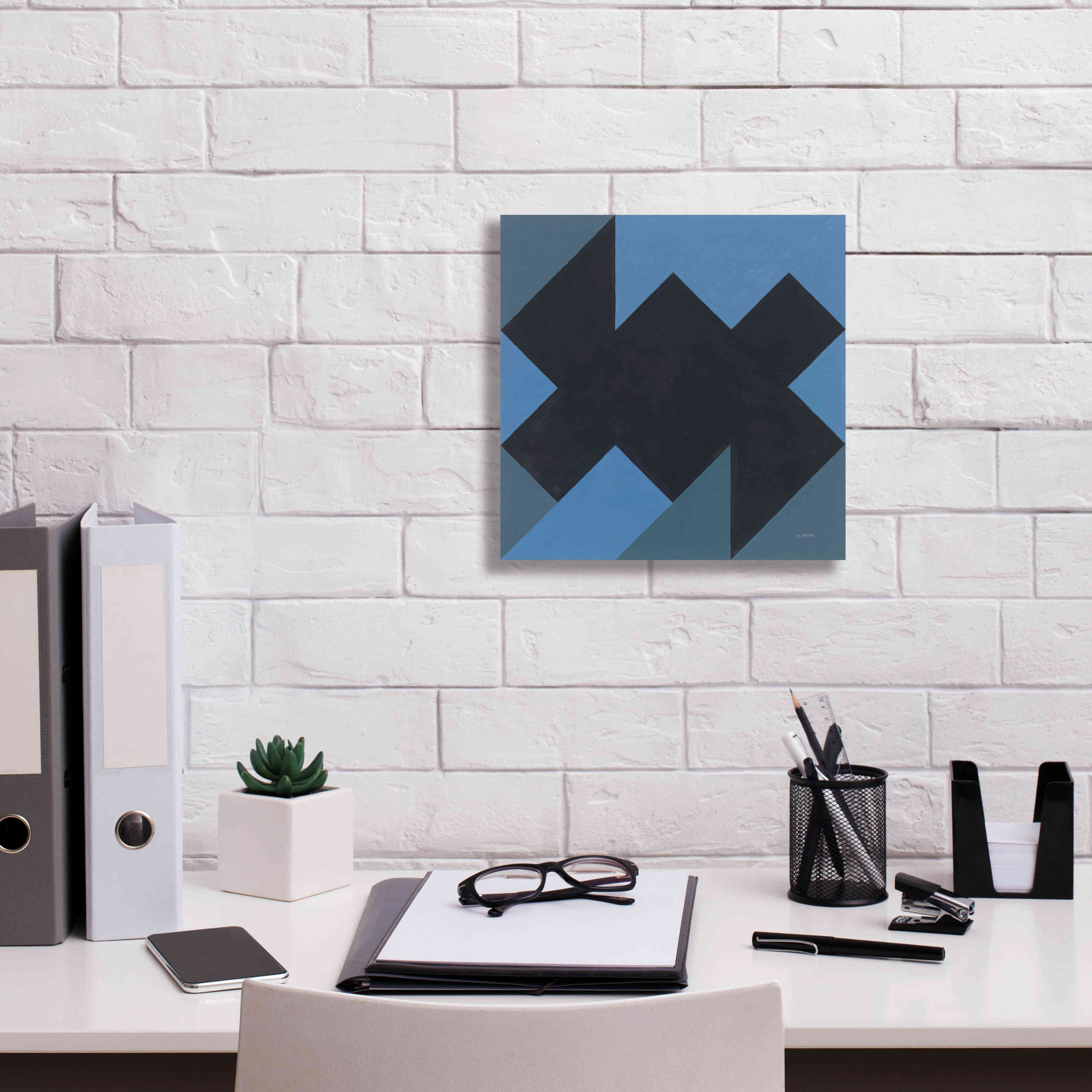 'Triangles II' by Mike Schick, Giclee Canvas Wall Art,12x12