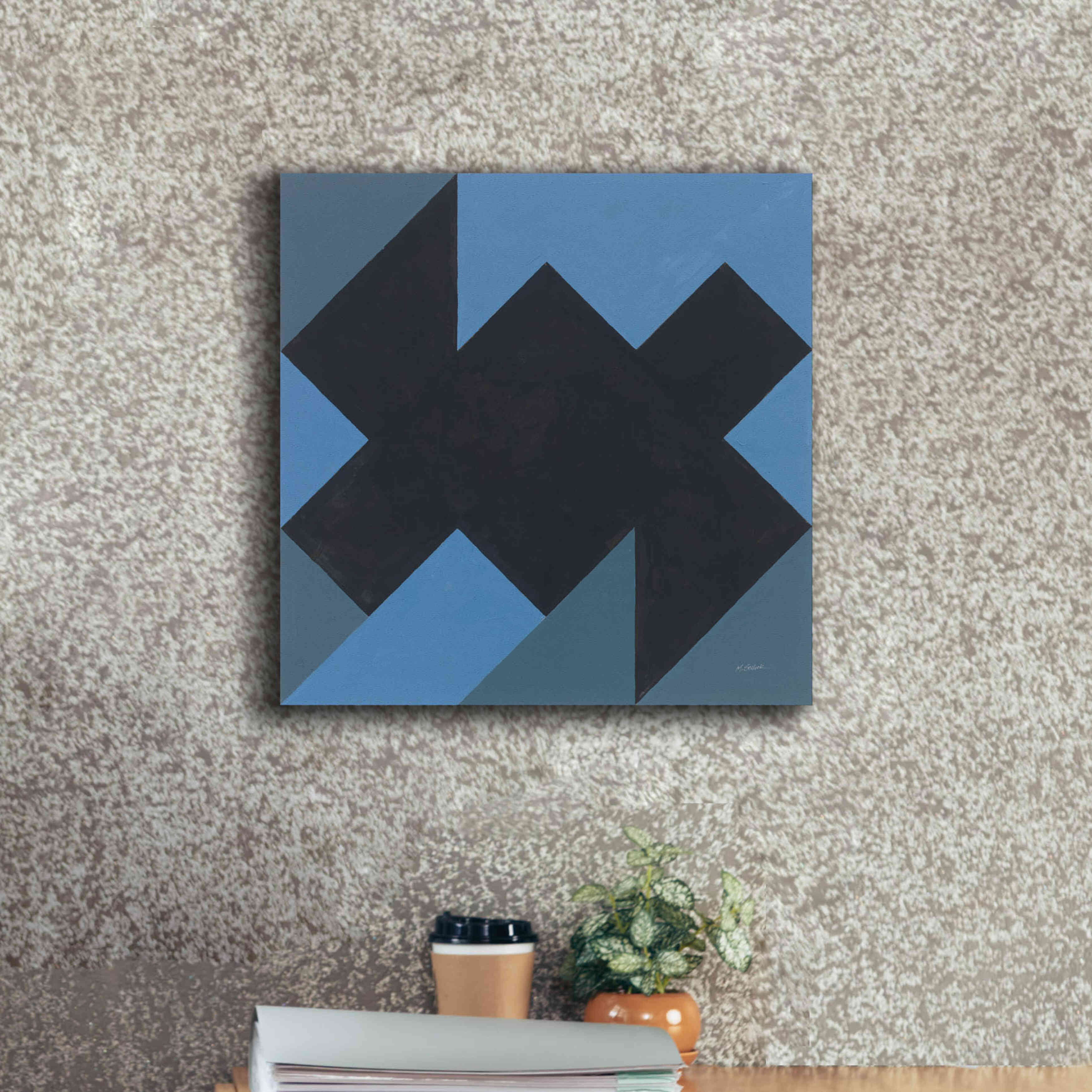 'Triangles II' by Mike Schick, Giclee Canvas Wall Art,18x18