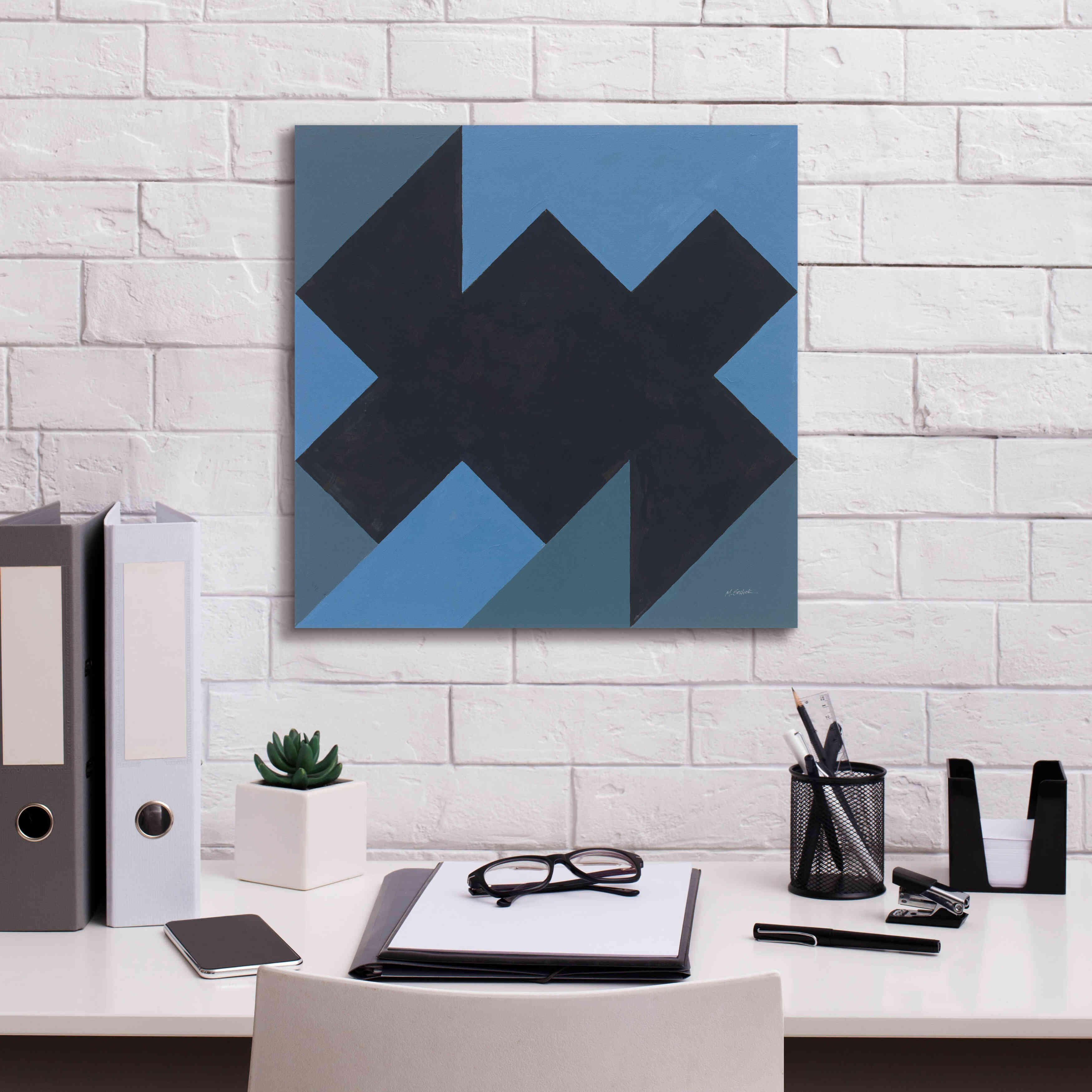 'Triangles II' by Mike Schick, Giclee Canvas Wall Art,18x18