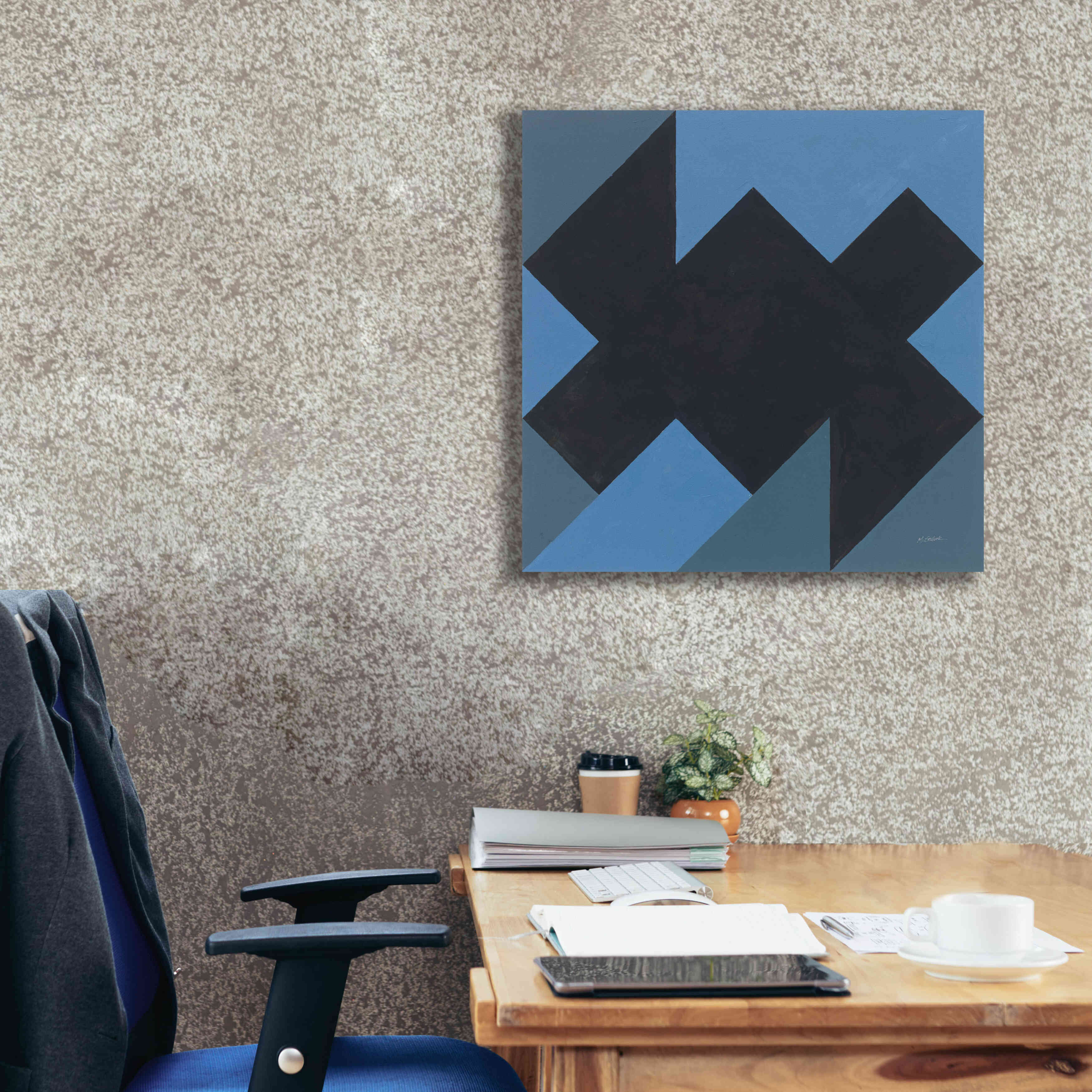 'Triangles II' by Mike Schick, Giclee Canvas Wall Art,26x26