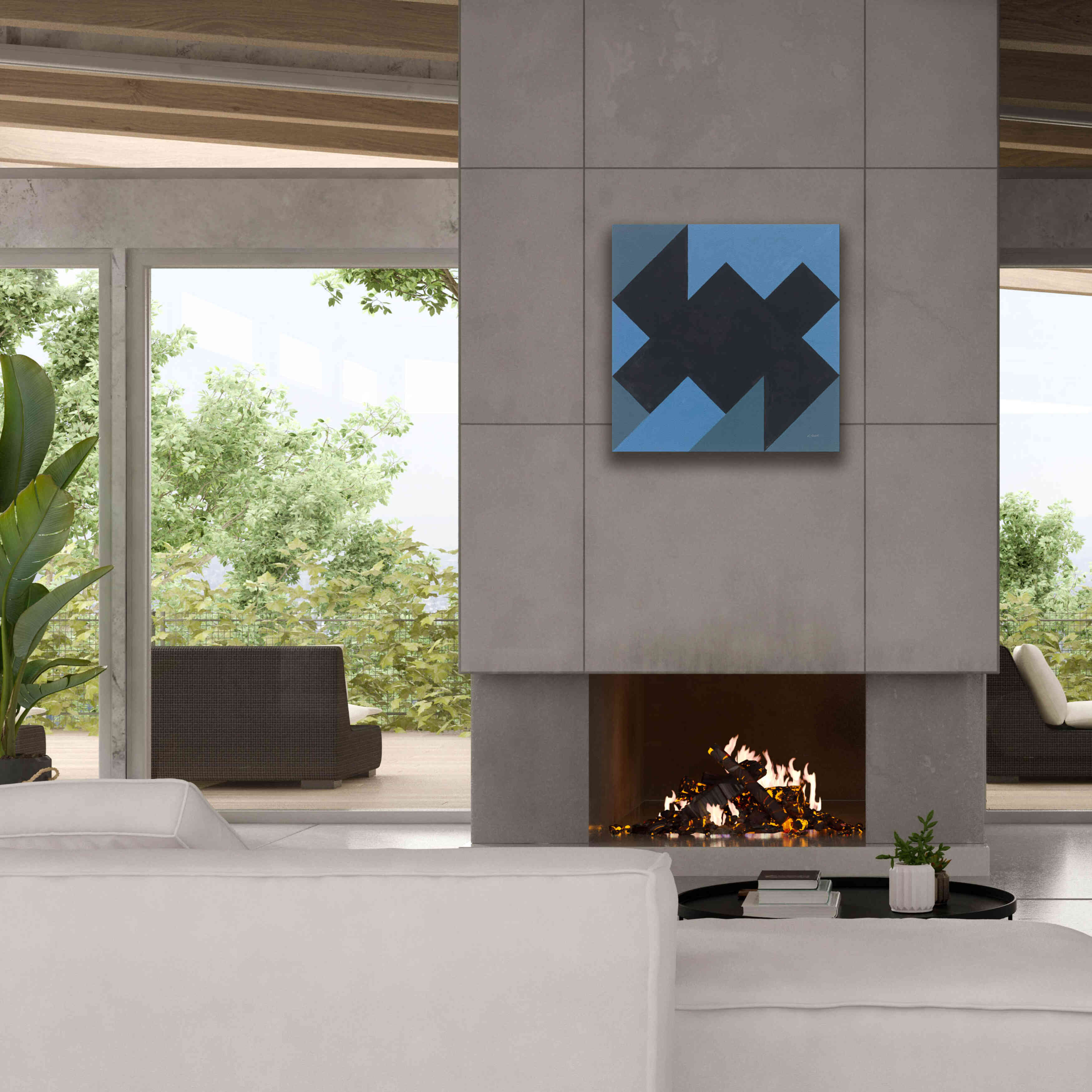 'Triangles II' by Mike Schick, Giclee Canvas Wall Art,26x26