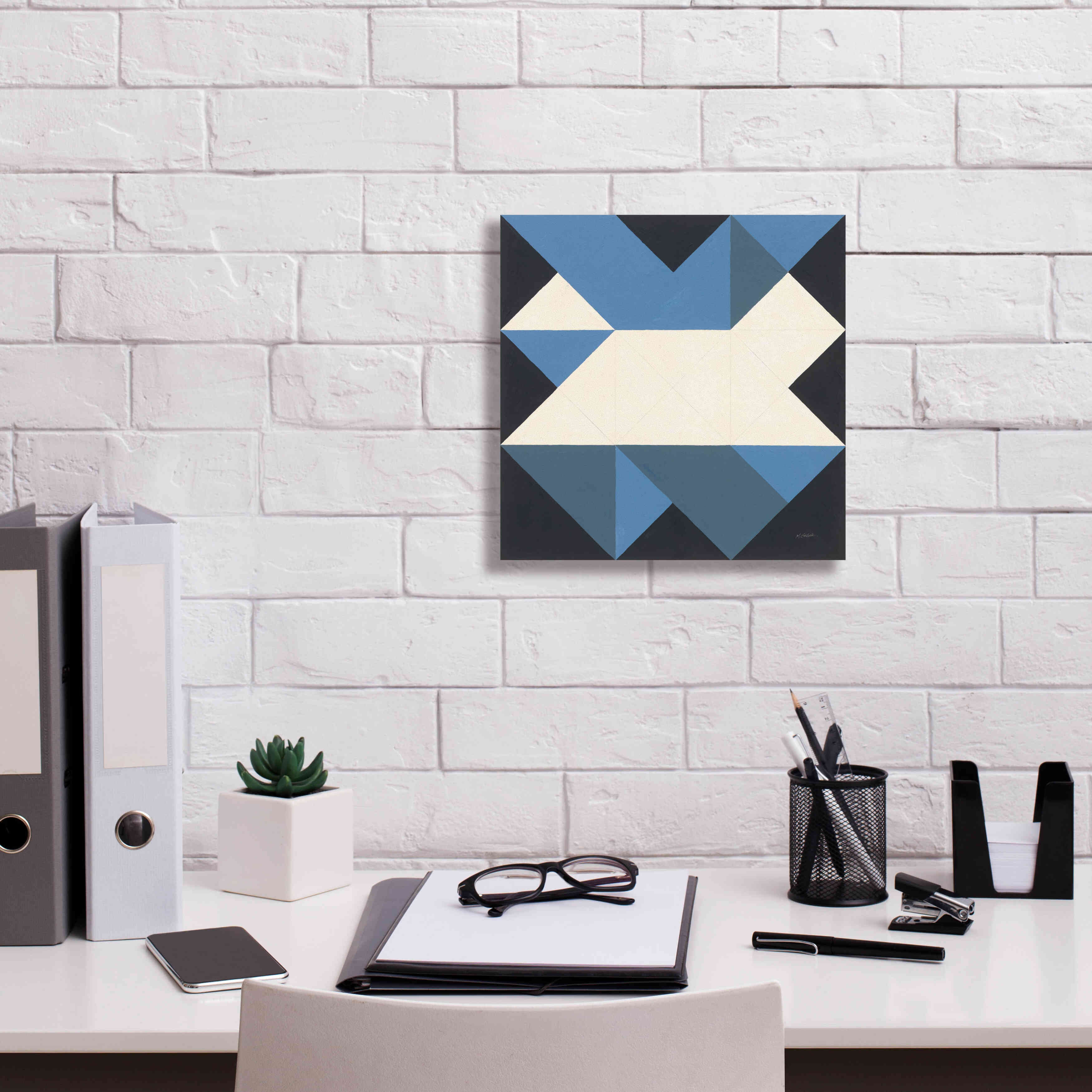 'Triangles III' by Mike Schick, Giclee Canvas Wall Art,12x12