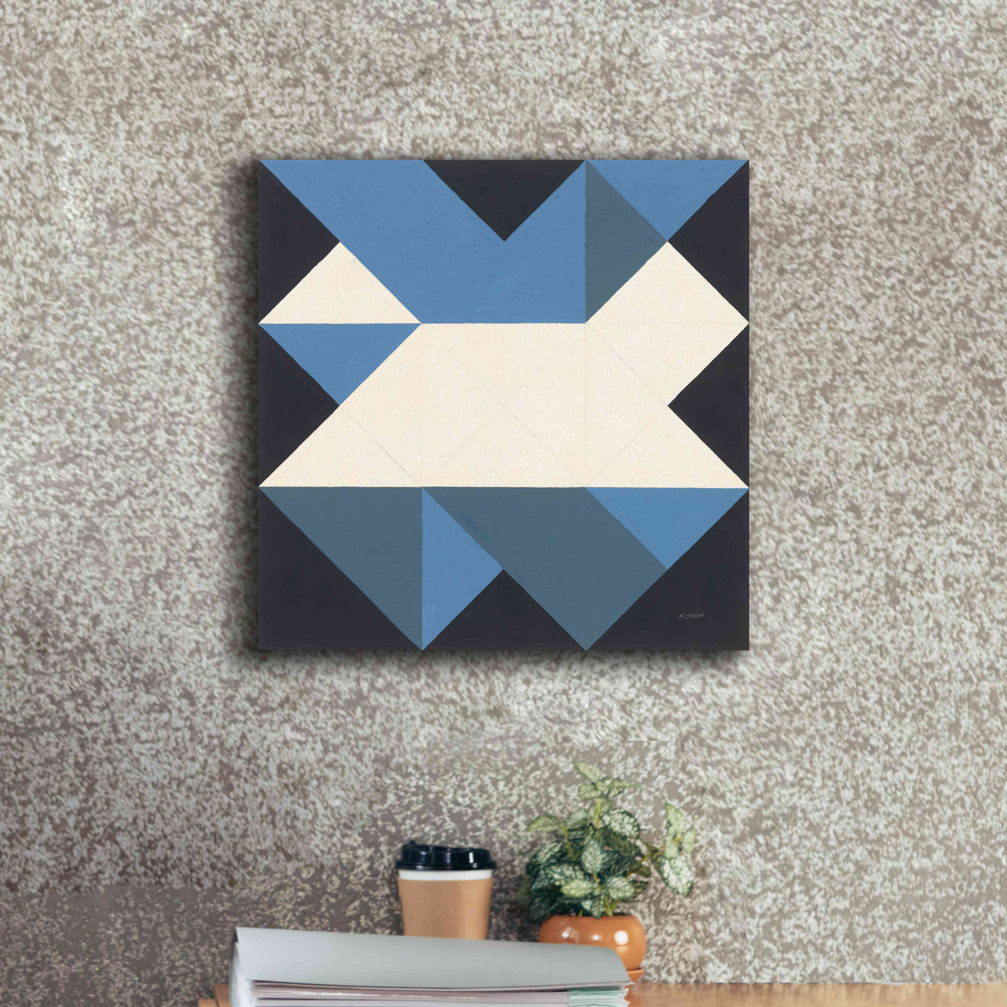 'Triangles III' by Mike Schick, Giclee Canvas Wall Art,18x18