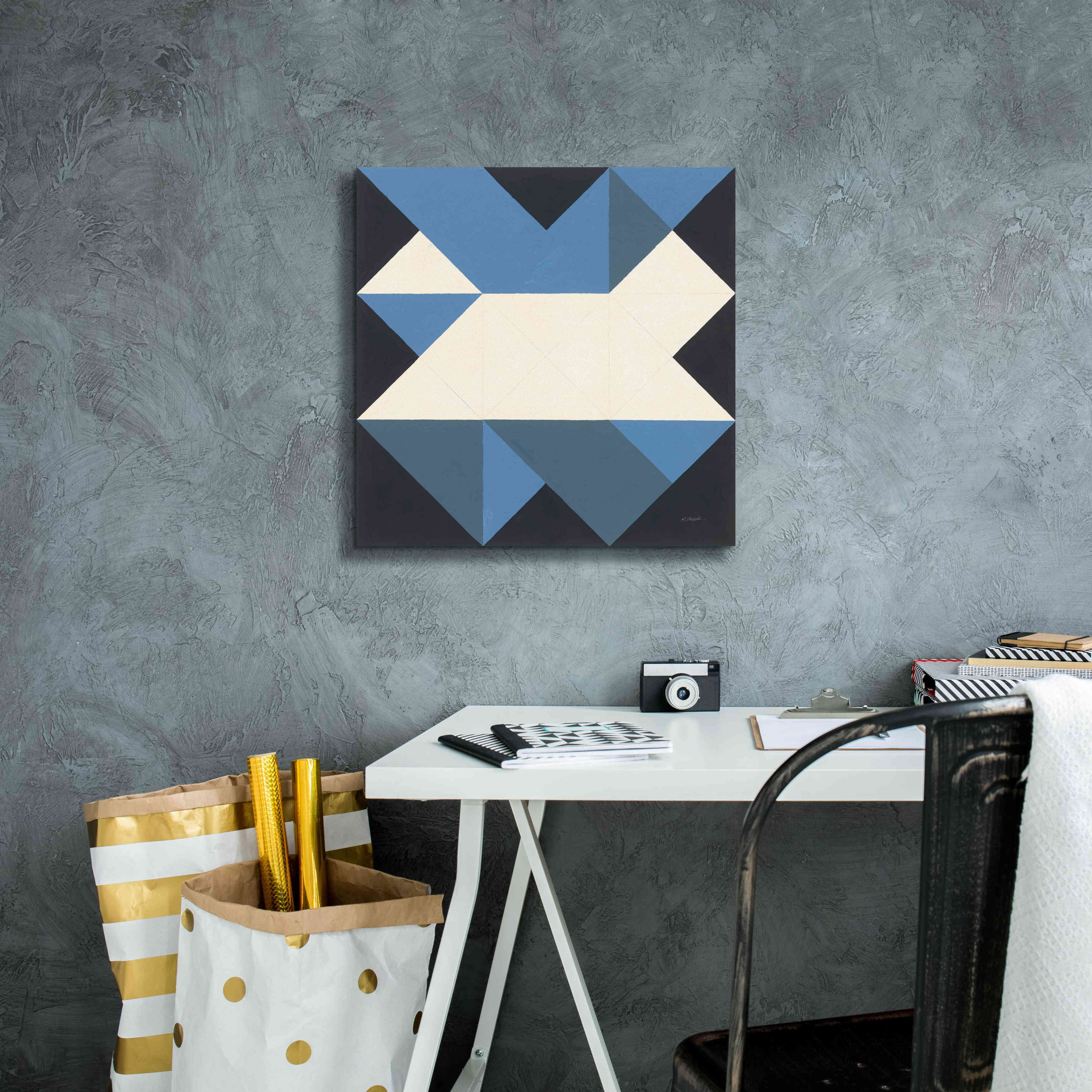 'Triangles III' by Mike Schick, Giclee Canvas Wall Art,18x18