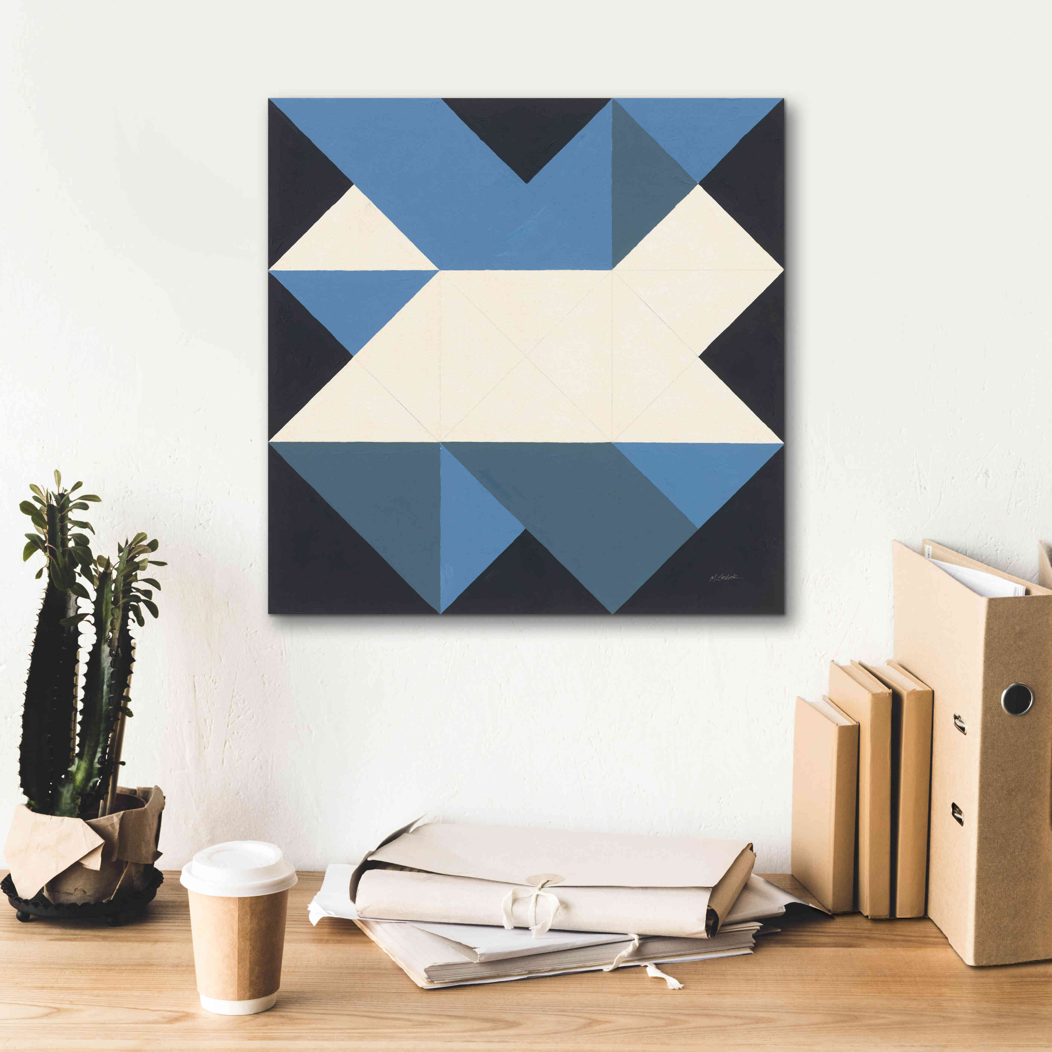 'Triangles III' by Mike Schick, Giclee Canvas Wall Art,18x18