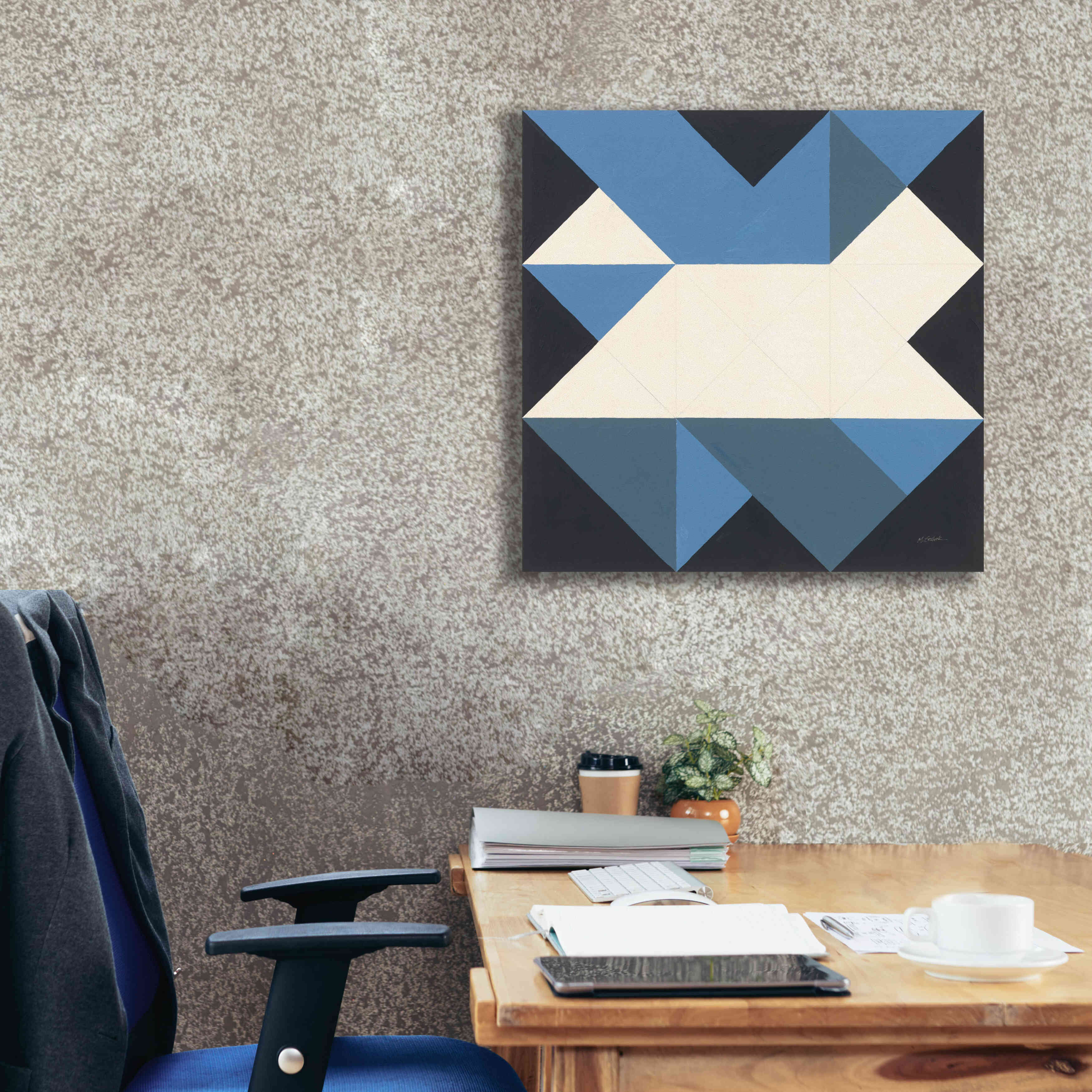 'Triangles III' by Mike Schick, Giclee Canvas Wall Art,26x26