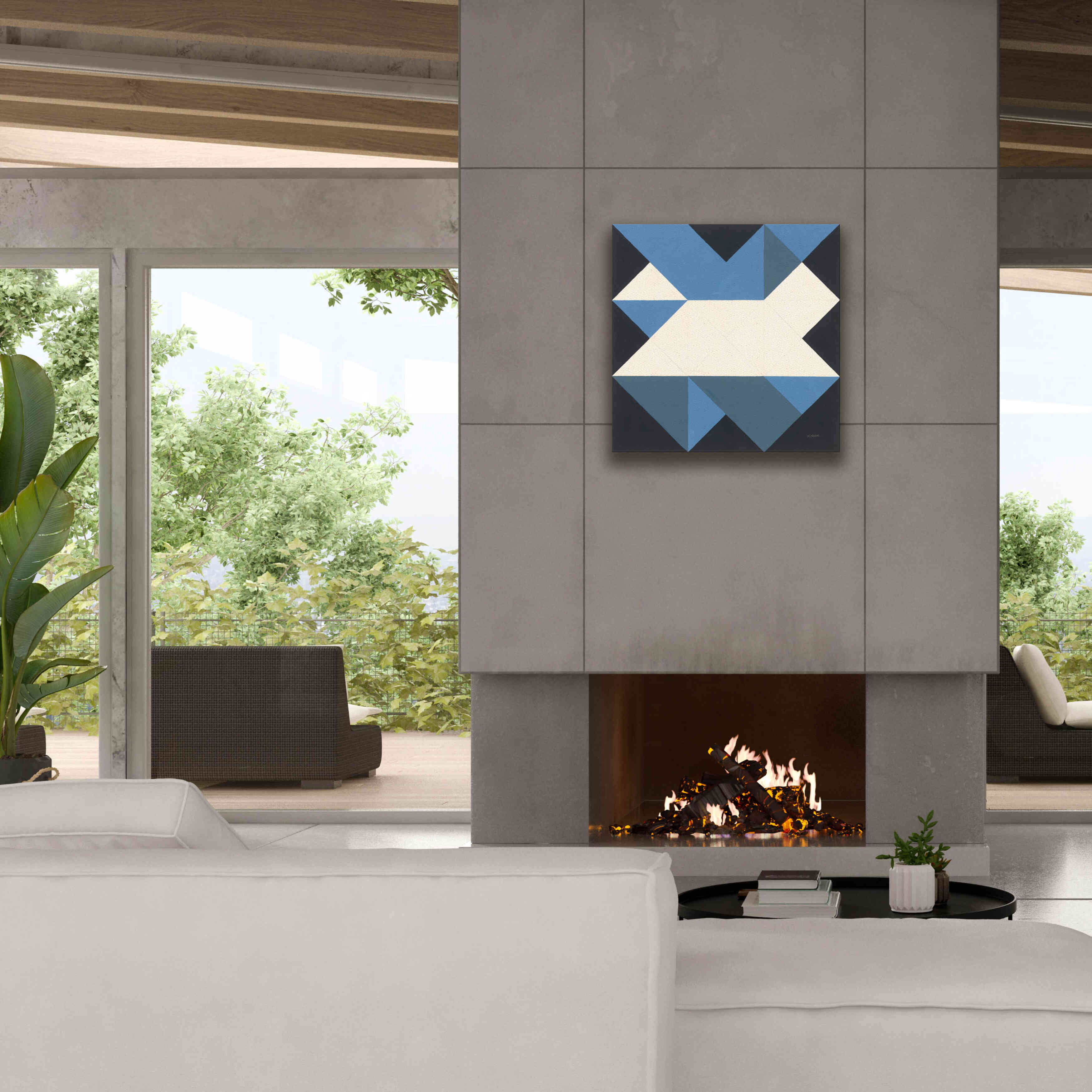 'Triangles III' by Mike Schick, Giclee Canvas Wall Art,26x26