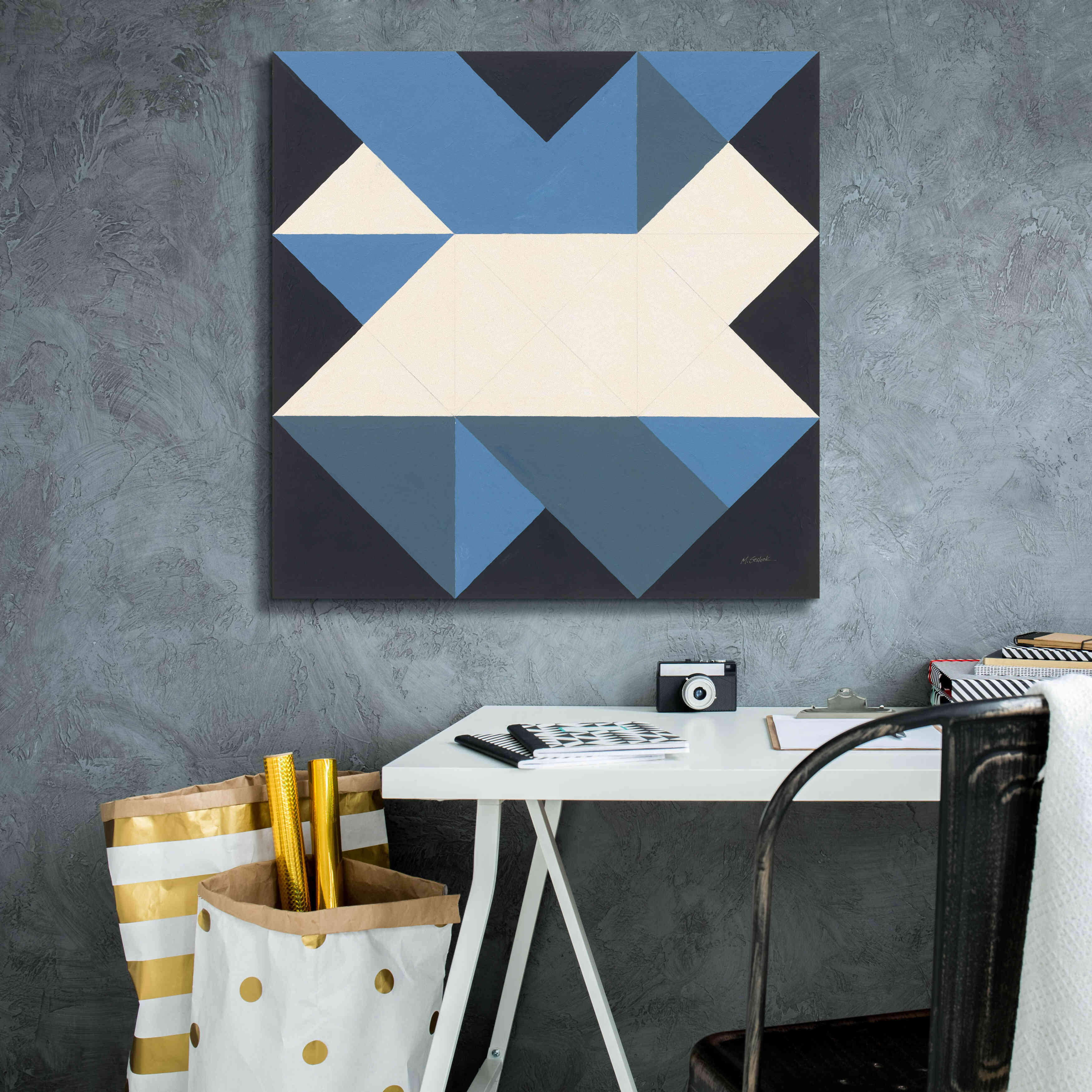 'Triangles III' by Mike Schick, Giclee Canvas Wall Art,26x26