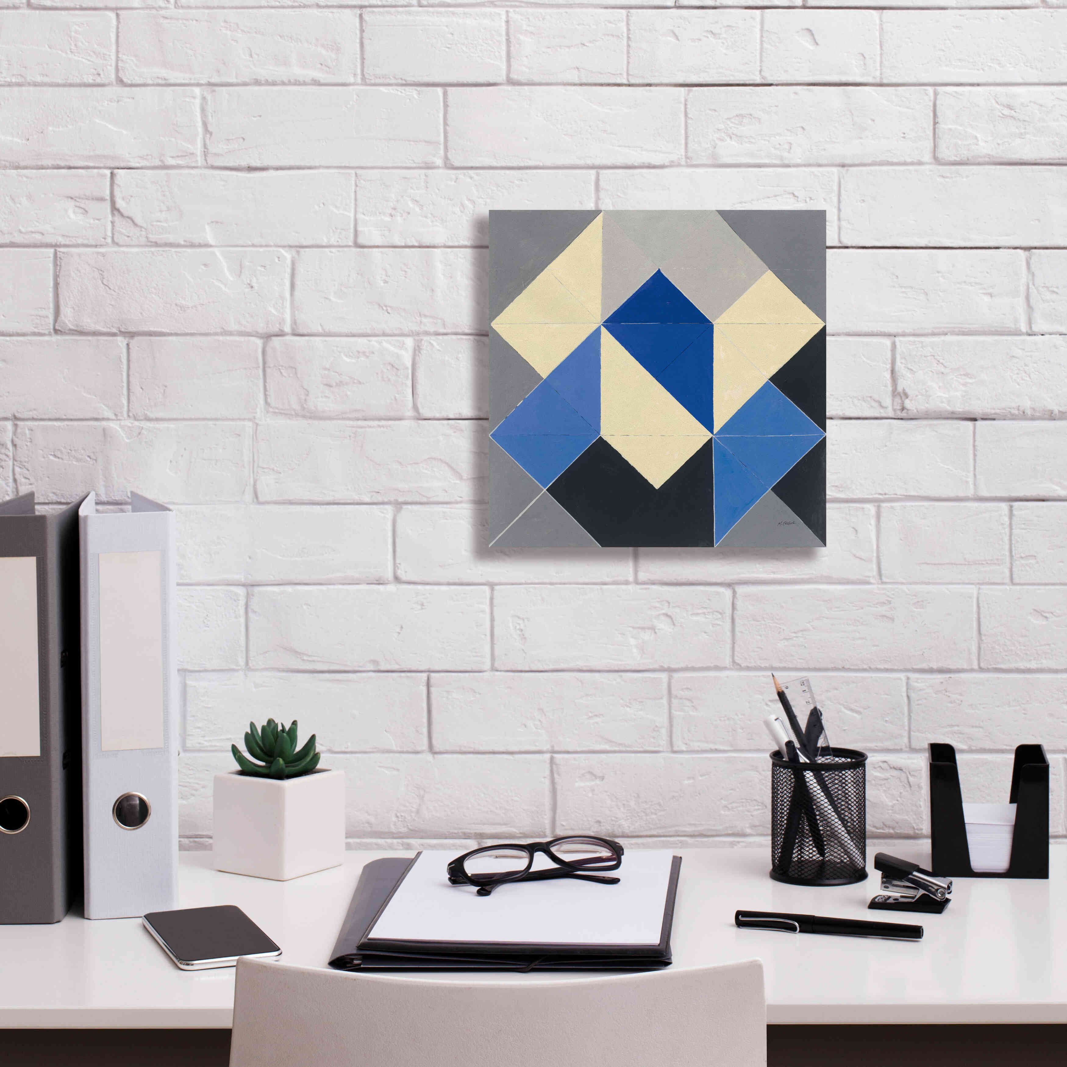 'Triangles IV' by Mike Schick, Giclee Canvas Wall Art,12x12