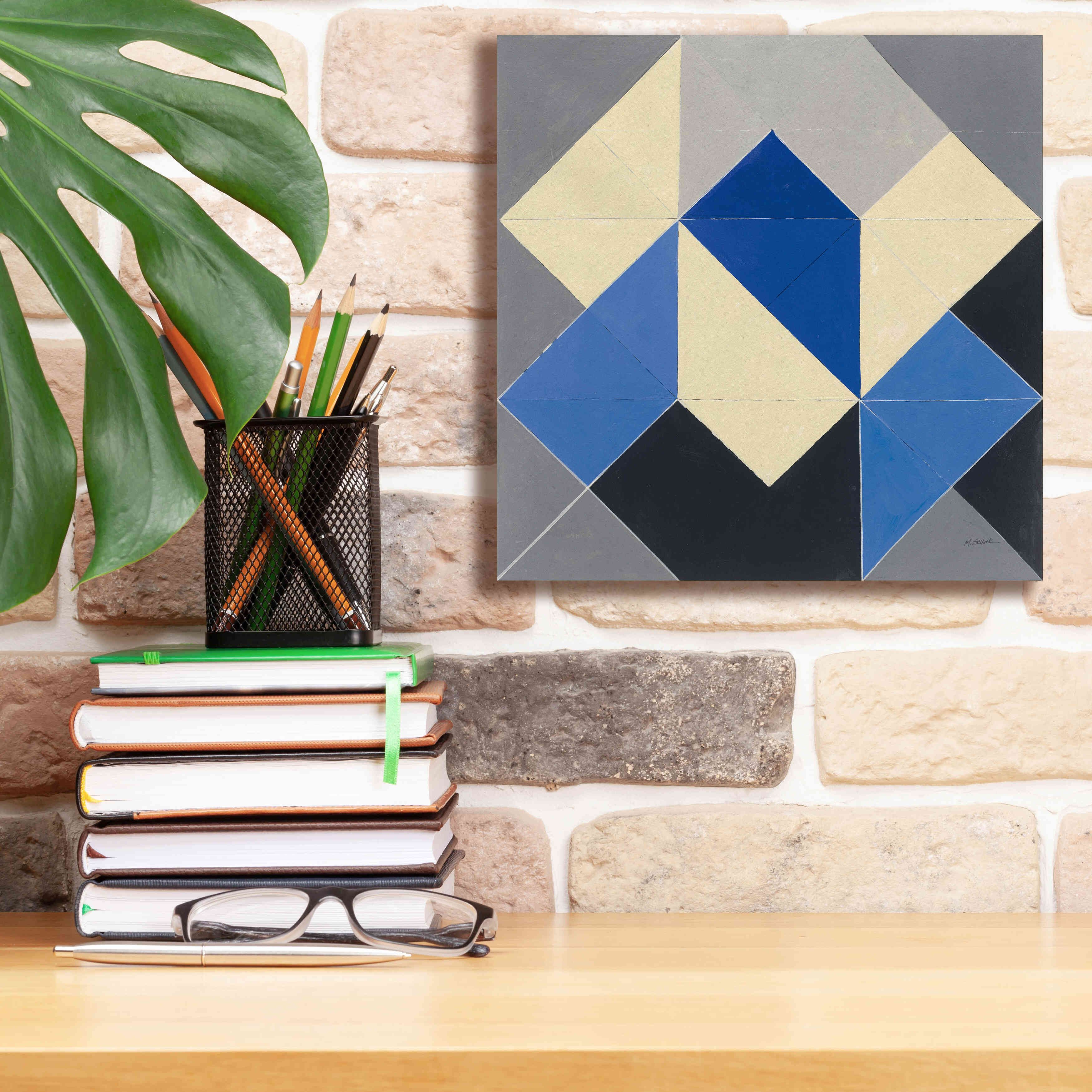 'Triangles IV' by Mike Schick, Giclee Canvas Wall Art,12x12