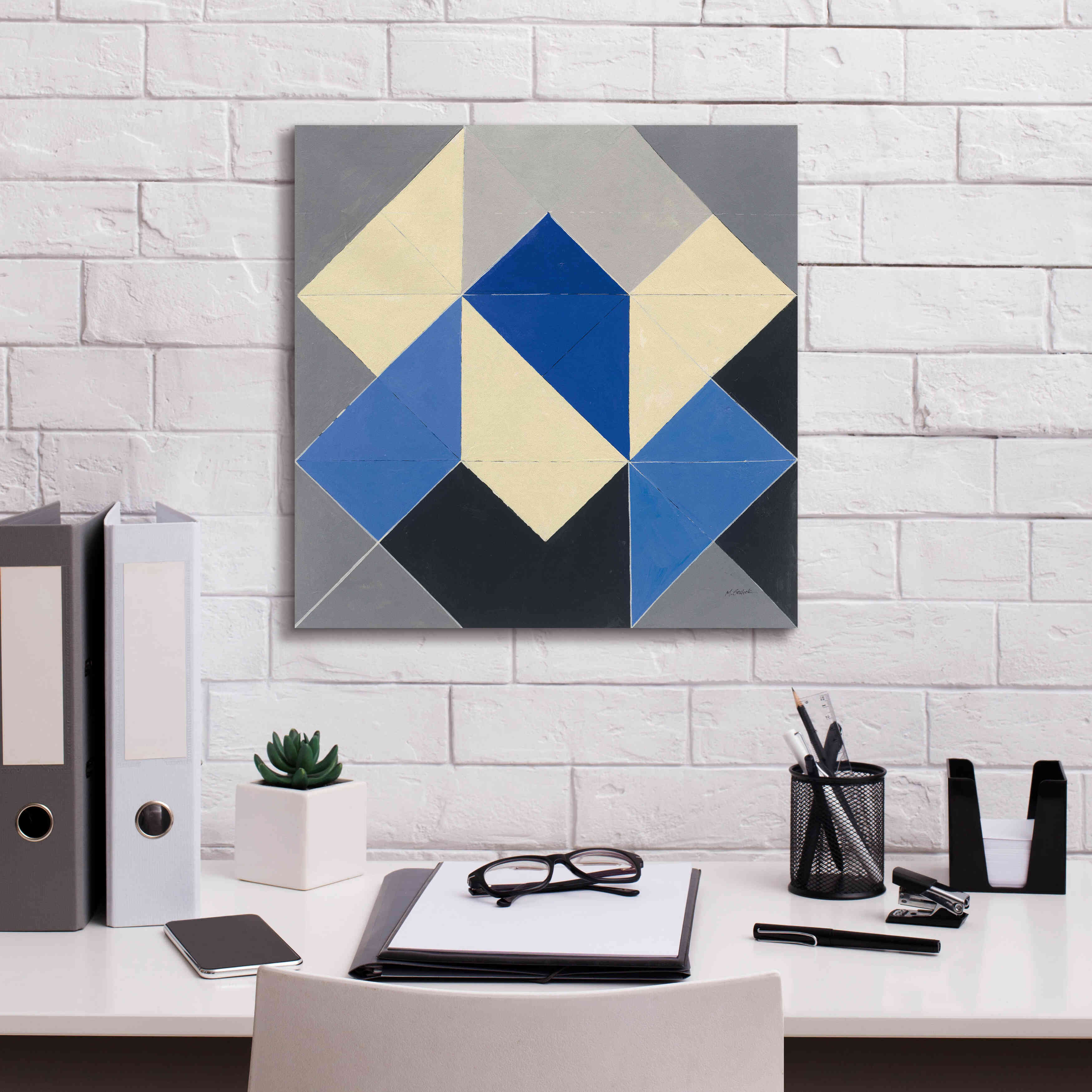 'Triangles IV' by Mike Schick, Giclee Canvas Wall Art,18x18