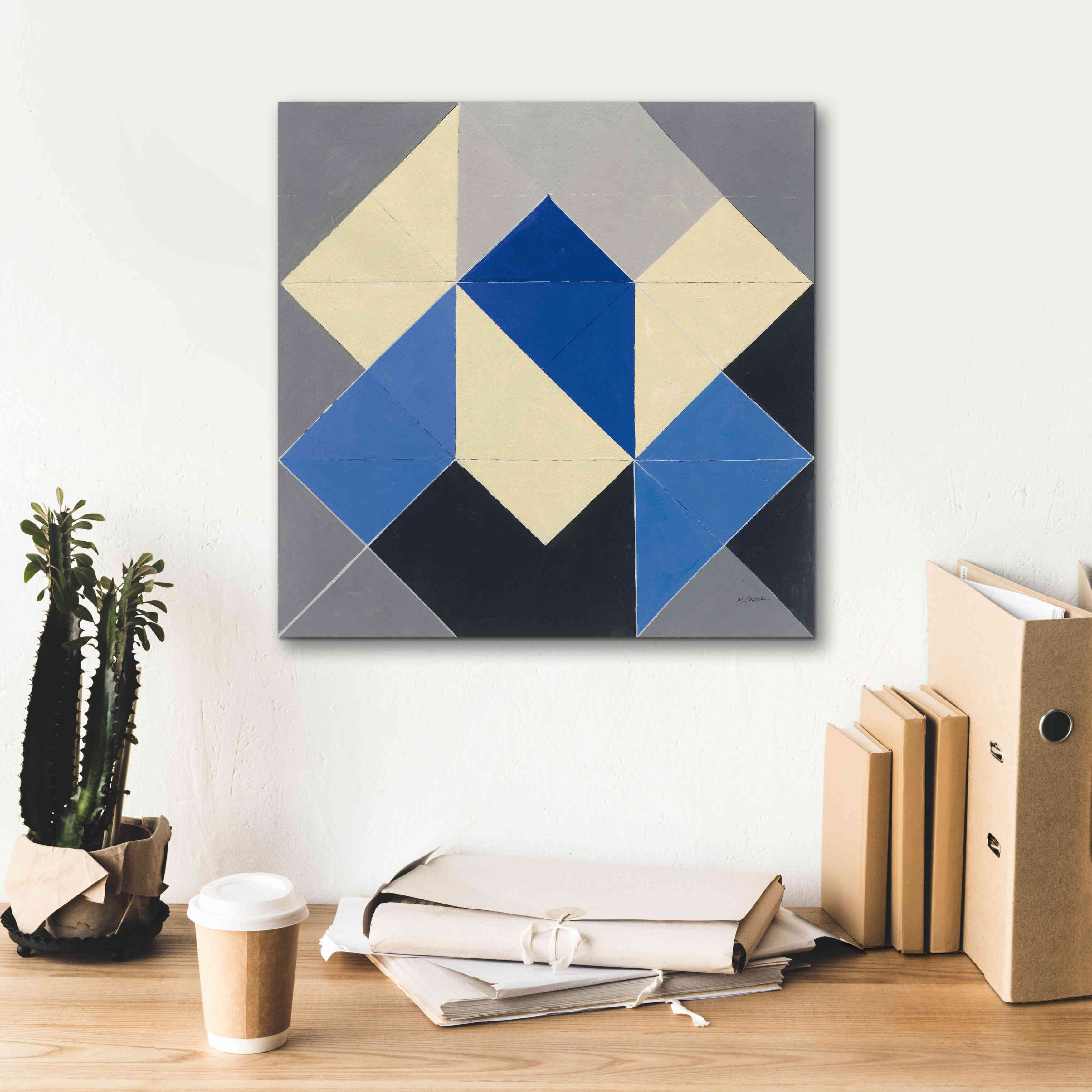 'Triangles IV' by Mike Schick, Giclee Canvas Wall Art,18x18