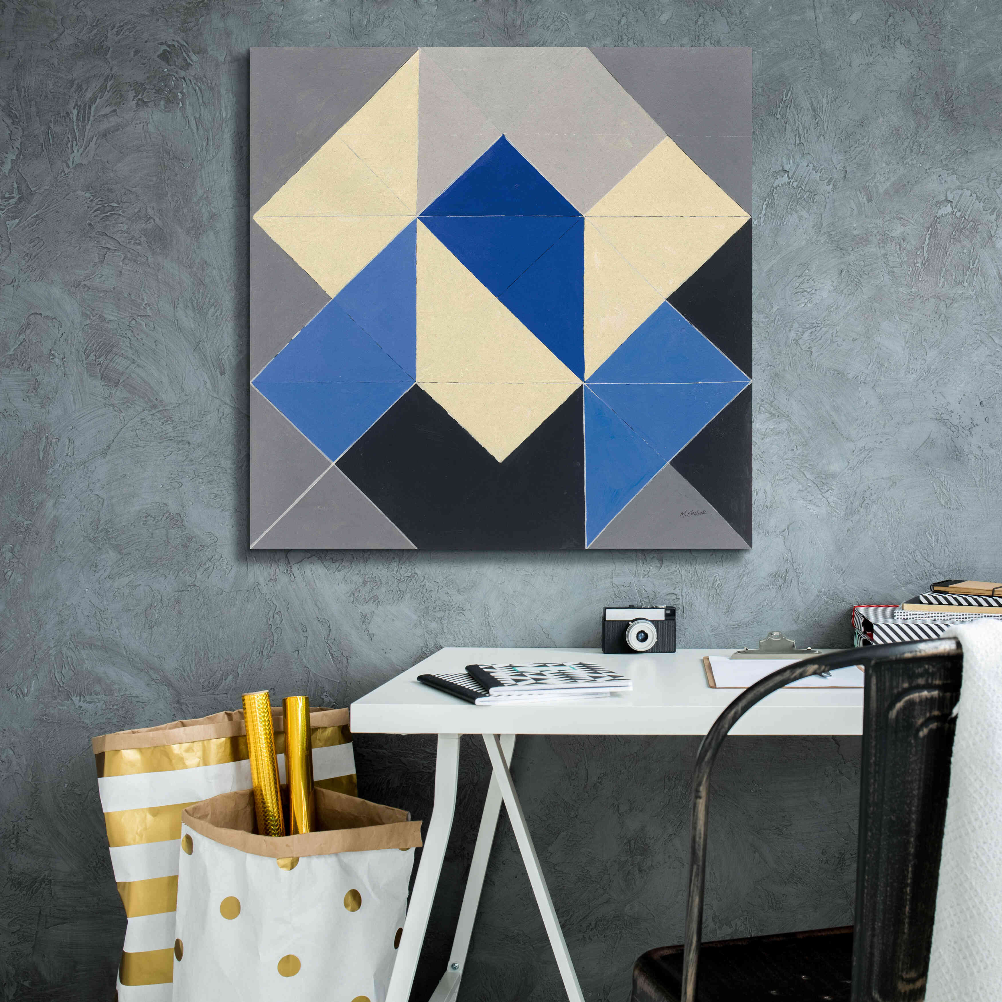 'Triangles IV' by Mike Schick, Giclee Canvas Wall Art,26x26