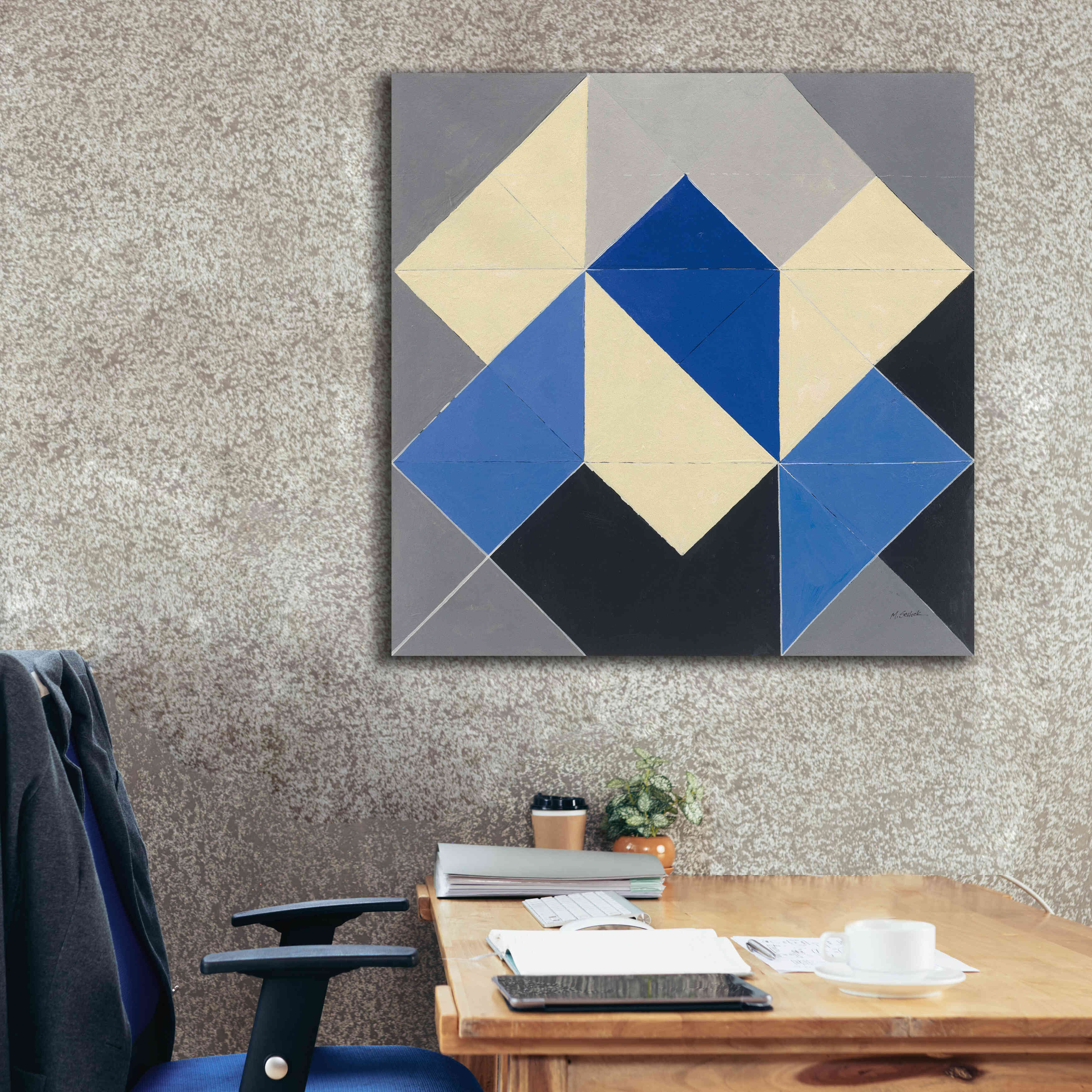 'Triangles IV' by Mike Schick, Giclee Canvas Wall Art,37x37