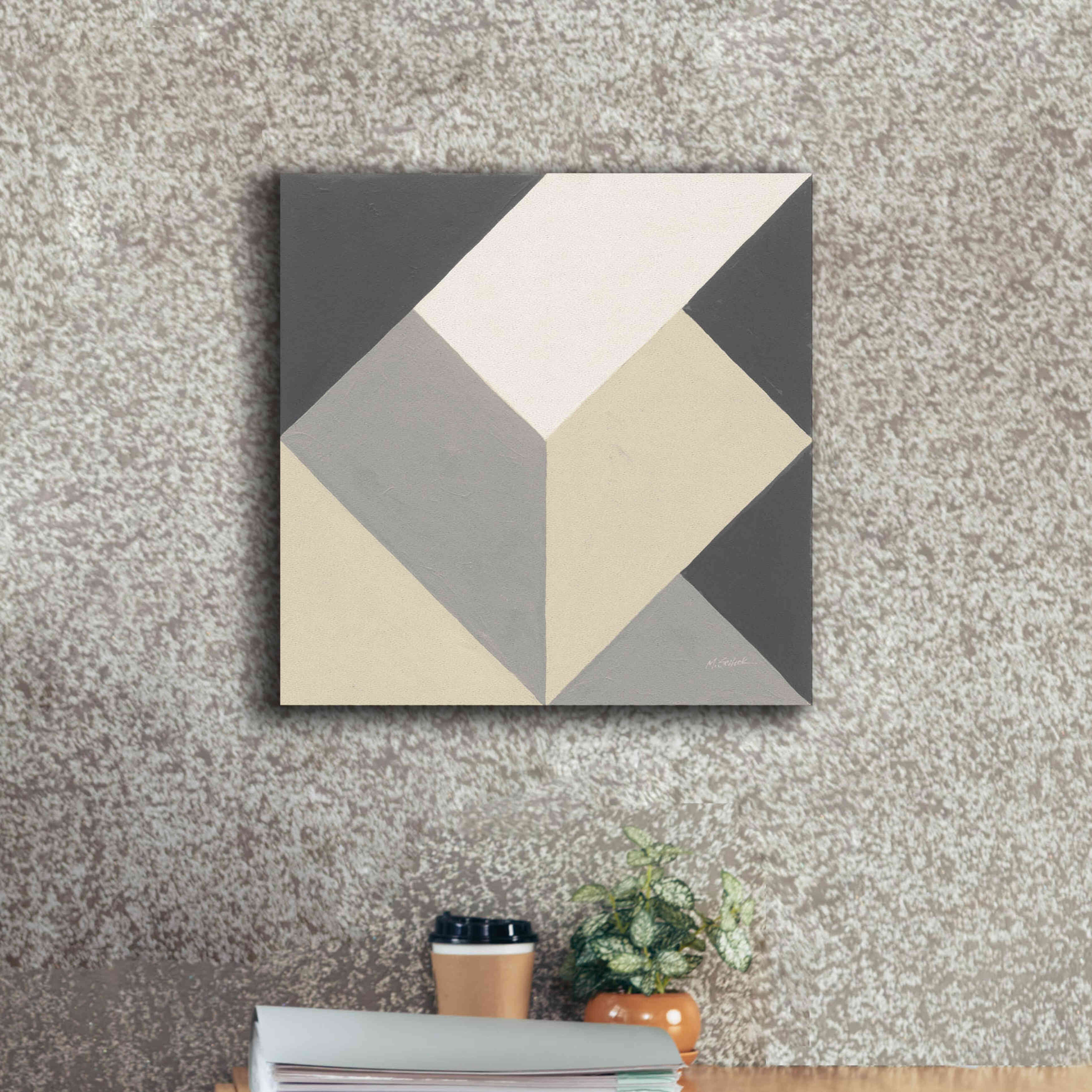 'Triangles I Neutral Crop' by Mike Schick, Giclee Canvas Wall Art,18x18