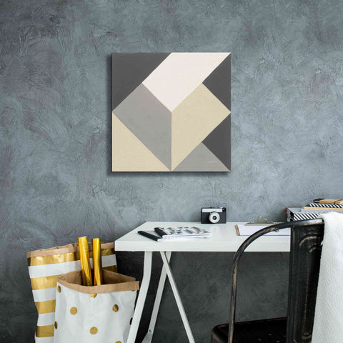 Image of 'Triangles I Neutral Crop' by Mike Schick, Giclee Canvas Wall Art,18x18