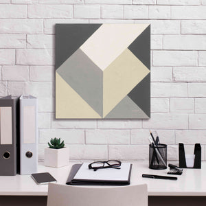 'Triangles I Neutral Crop' by Mike Schick, Giclee Canvas Wall Art,18x18