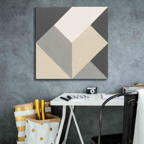 Image of 'Triangles I Neutral Crop' by Mike Schick, Giclee Canvas Wall Art,26x26
