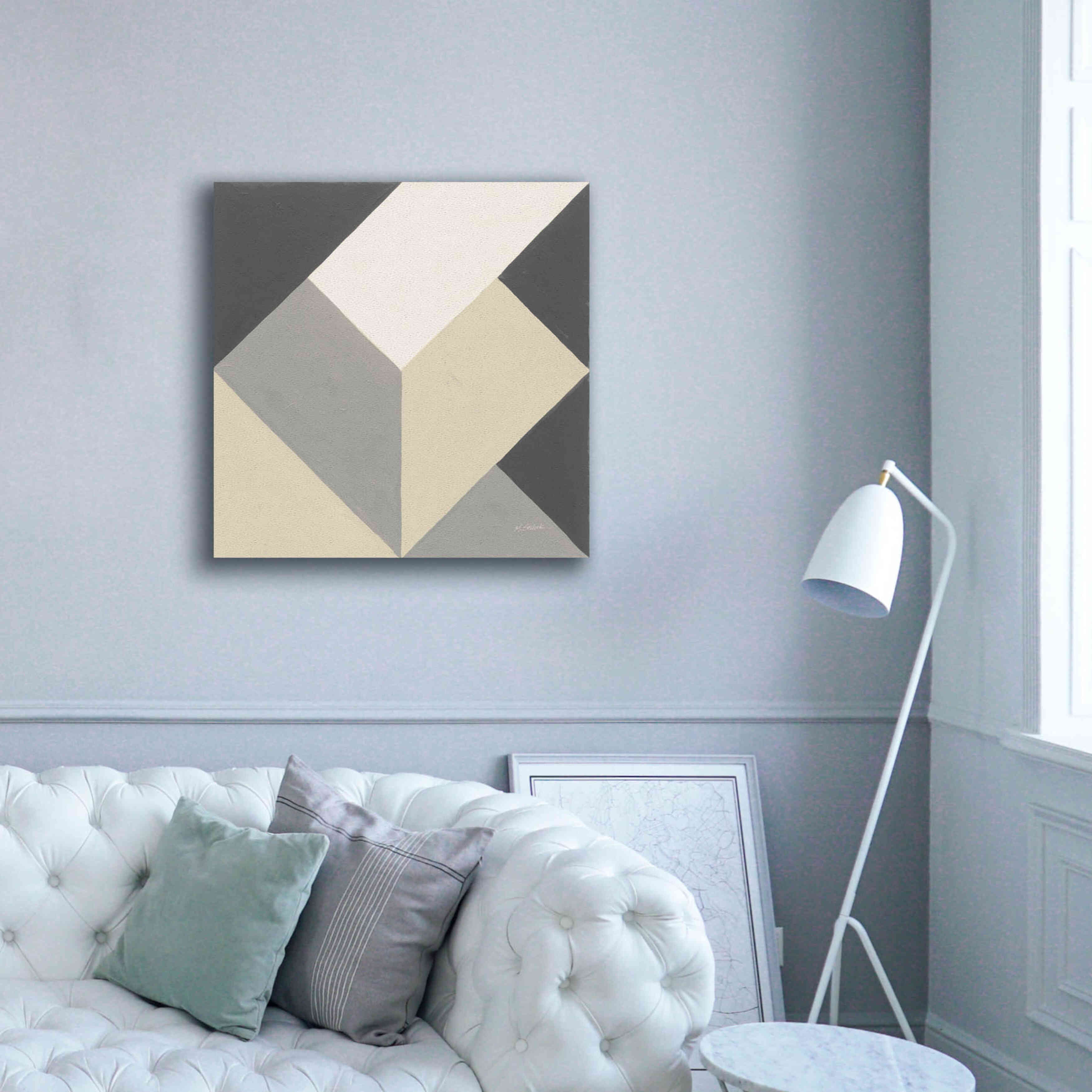'Triangles I Neutral Crop' by Mike Schick, Giclee Canvas Wall Art,37x37