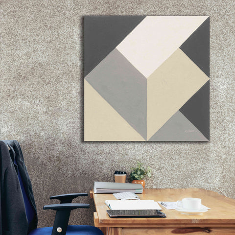 Image of 'Triangles I Neutral Crop' by Mike Schick, Giclee Canvas Wall Art,37x37