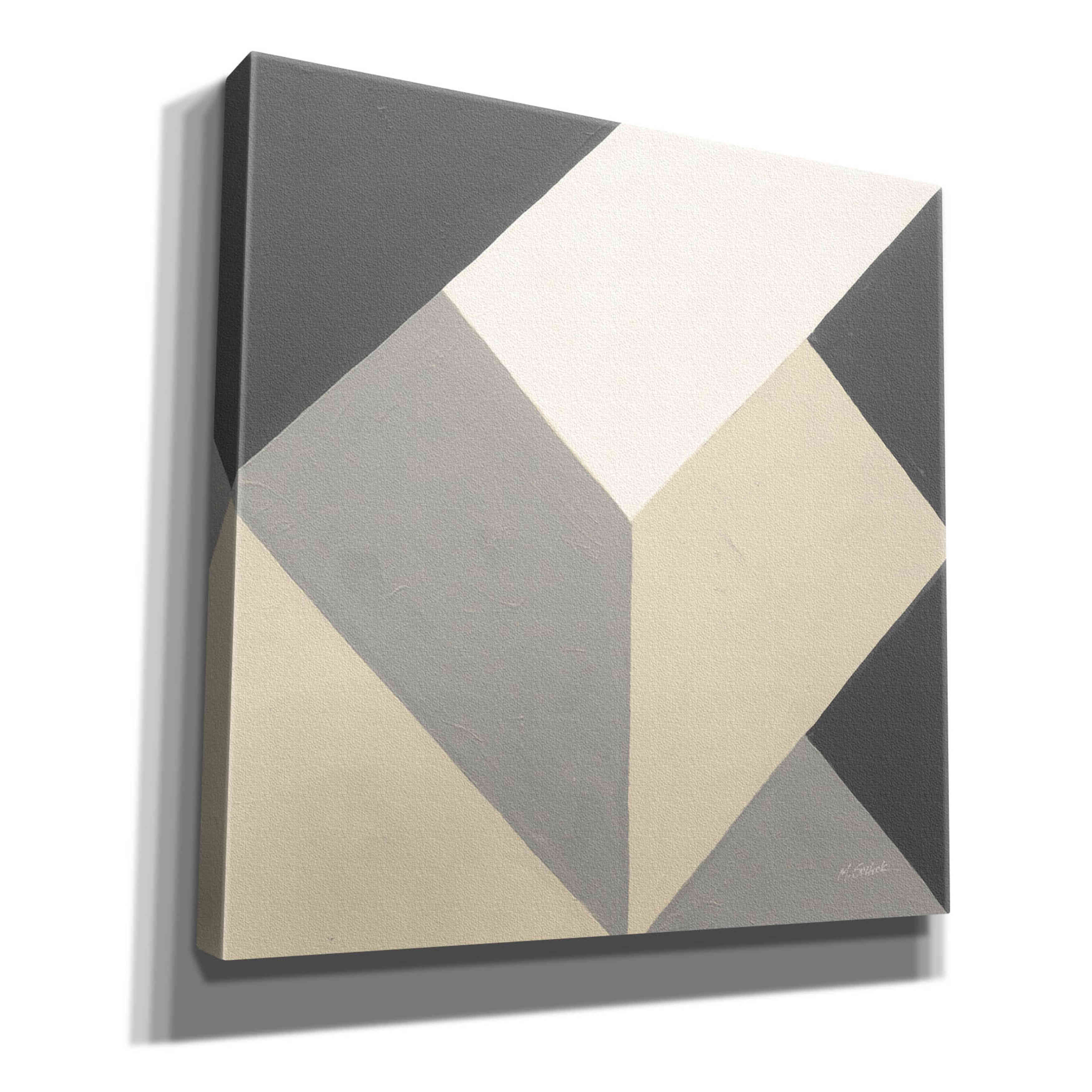 'Triangles I Neutral Crop' by Mike Schick, Giclee Canvas Wall Art