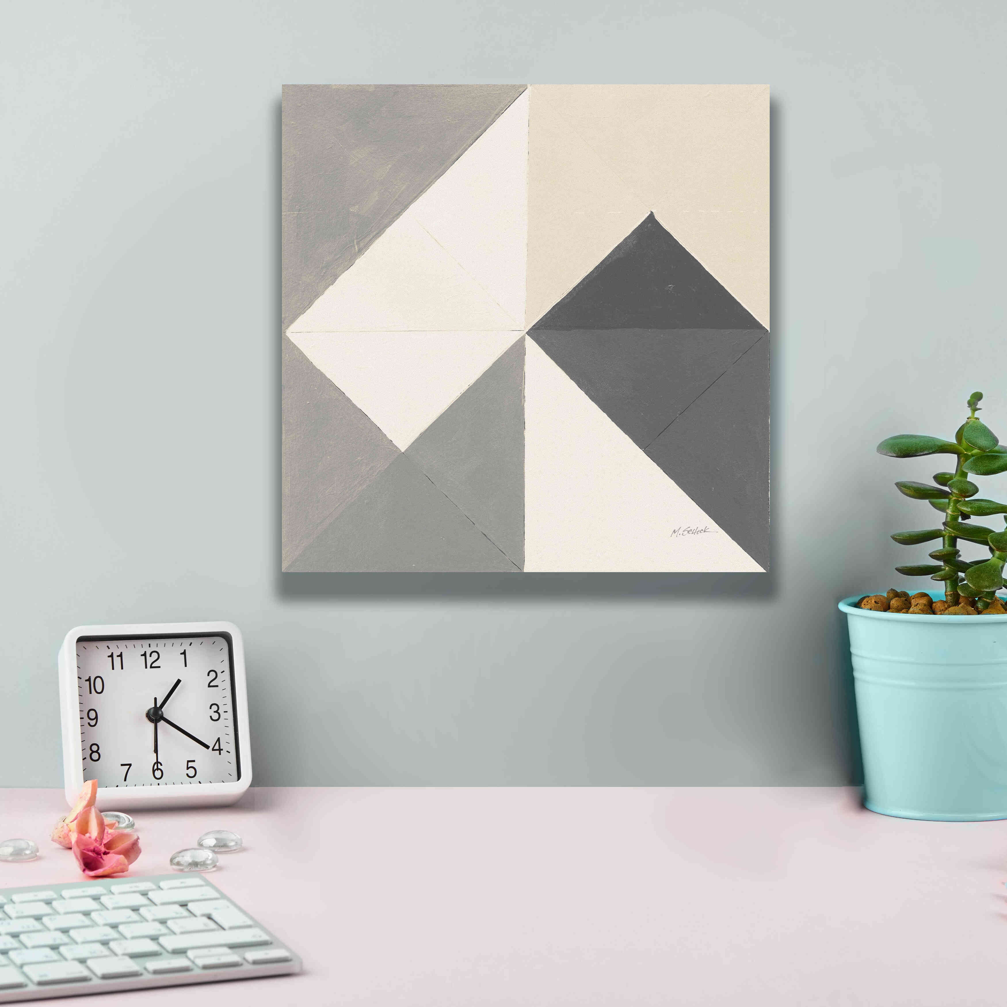 'Triangles IV Neutral Crop' by Mike Schick, Giclee Canvas Wall Art,12x12