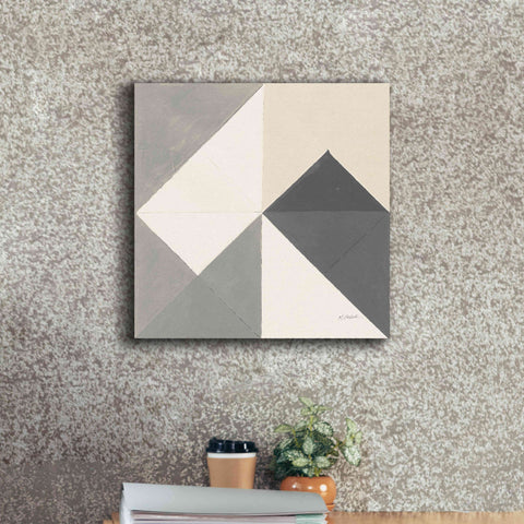 Image of 'Triangles IV Neutral Crop' by Mike Schick, Giclee Canvas Wall Art,18x18