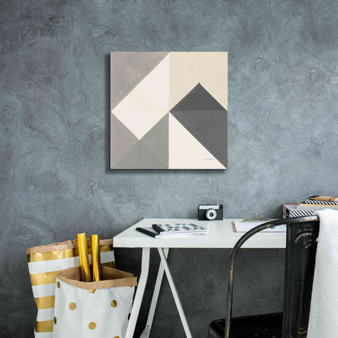 Image of 'Triangles IV Neutral Crop' by Mike Schick, Giclee Canvas Wall Art,18x18