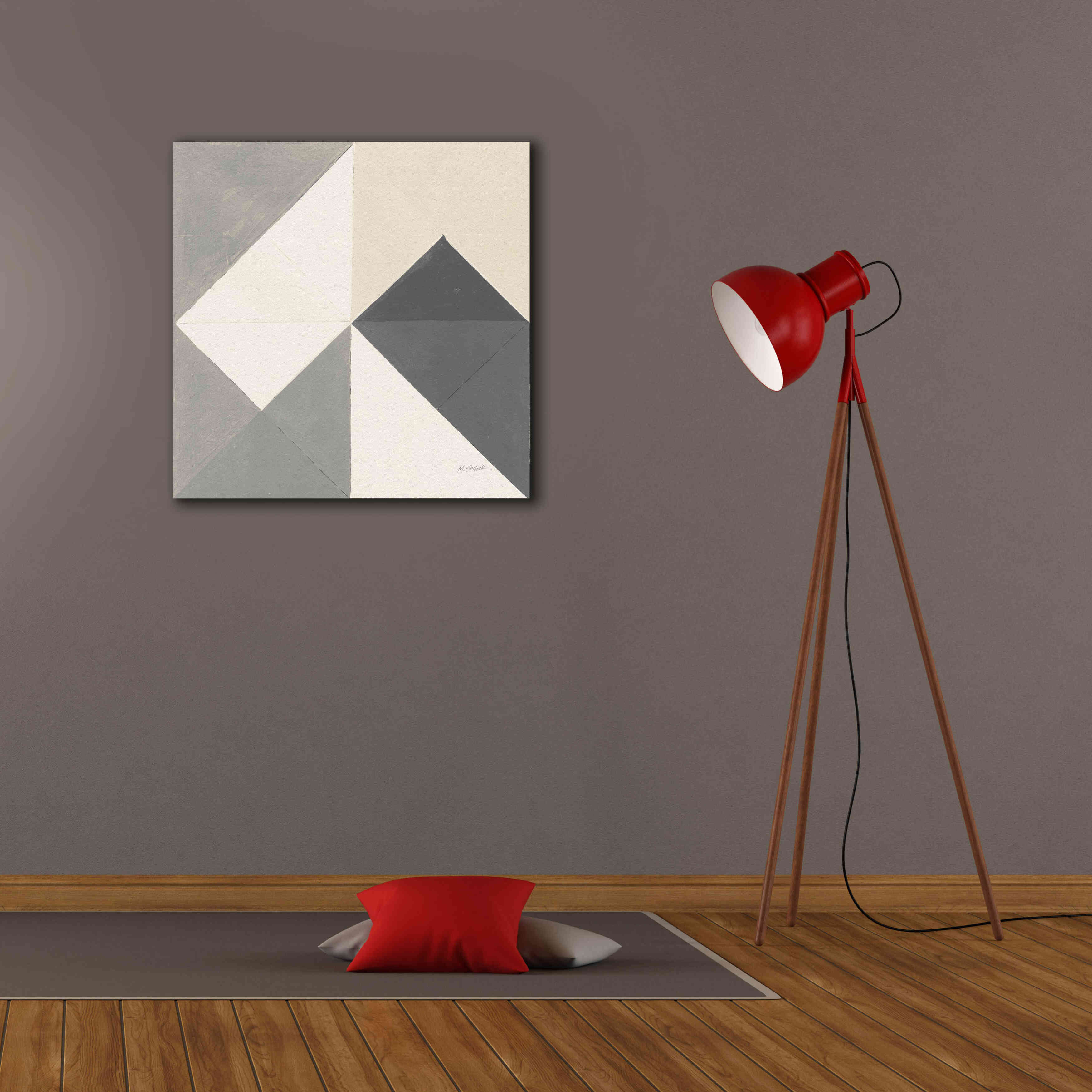 'Triangles IV Neutral Crop' by Mike Schick, Giclee Canvas Wall Art,26x26