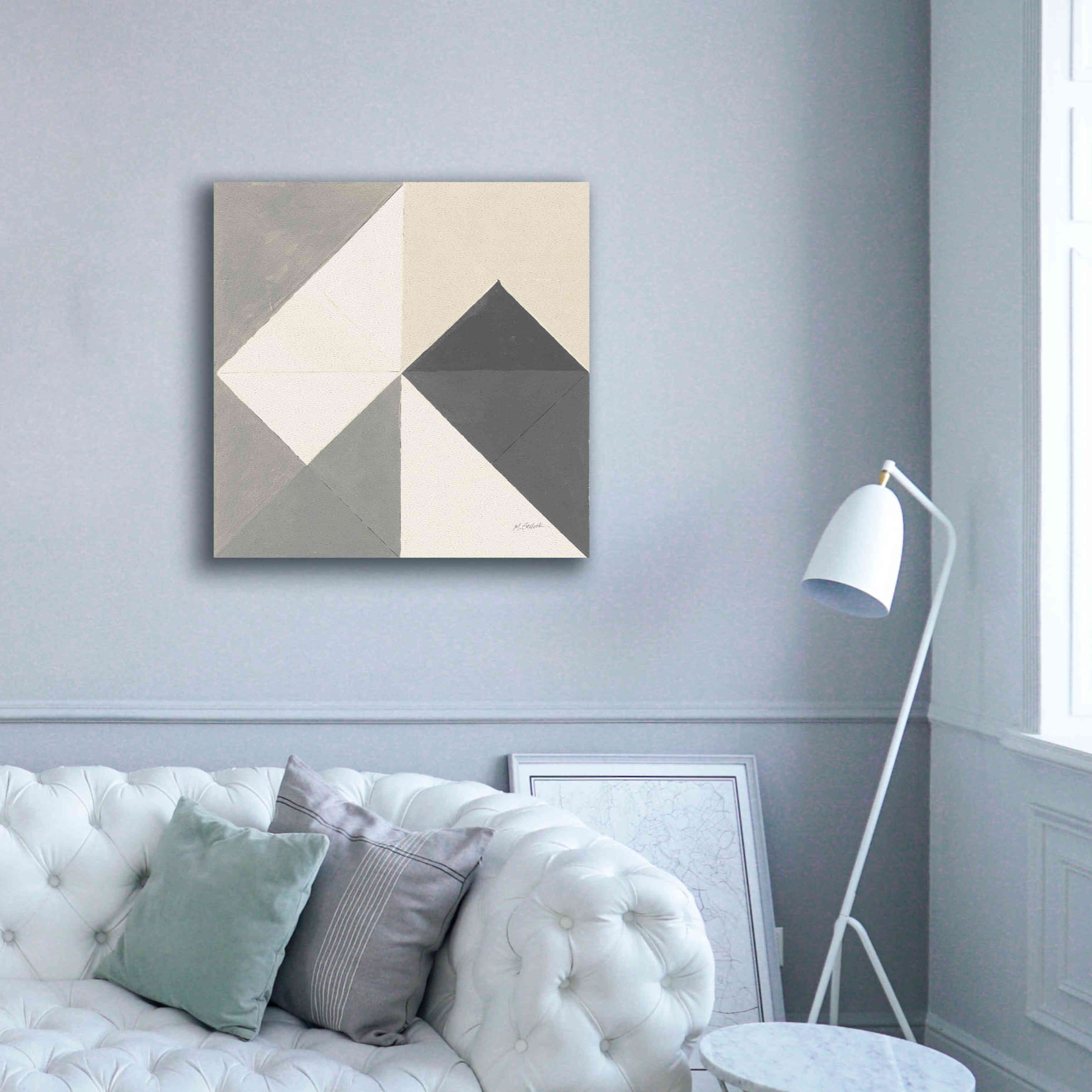 'Triangles IV Neutral Crop' by Mike Schick, Giclee Canvas Wall Art,37x37