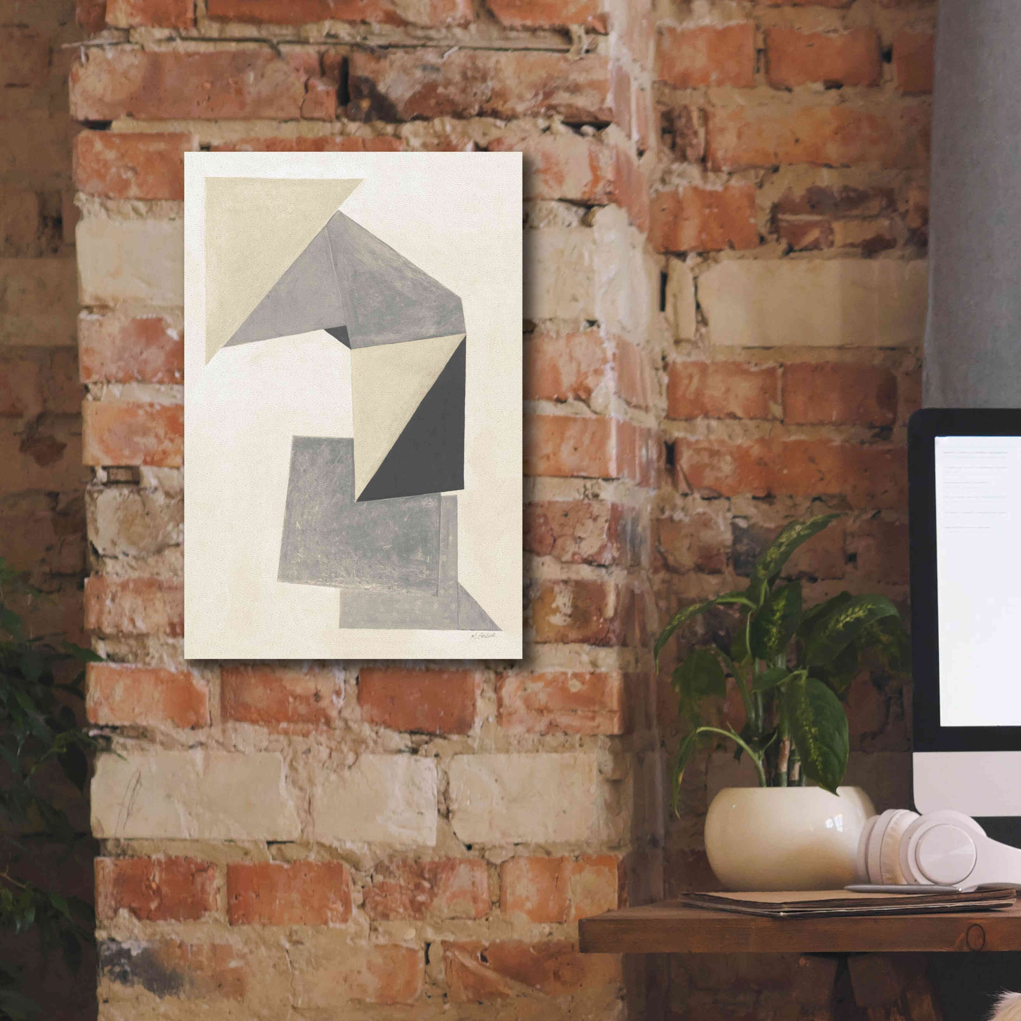 'Paper Trail Neutral' by Mike Schick, Giclee Canvas Wall Art,12 x 18