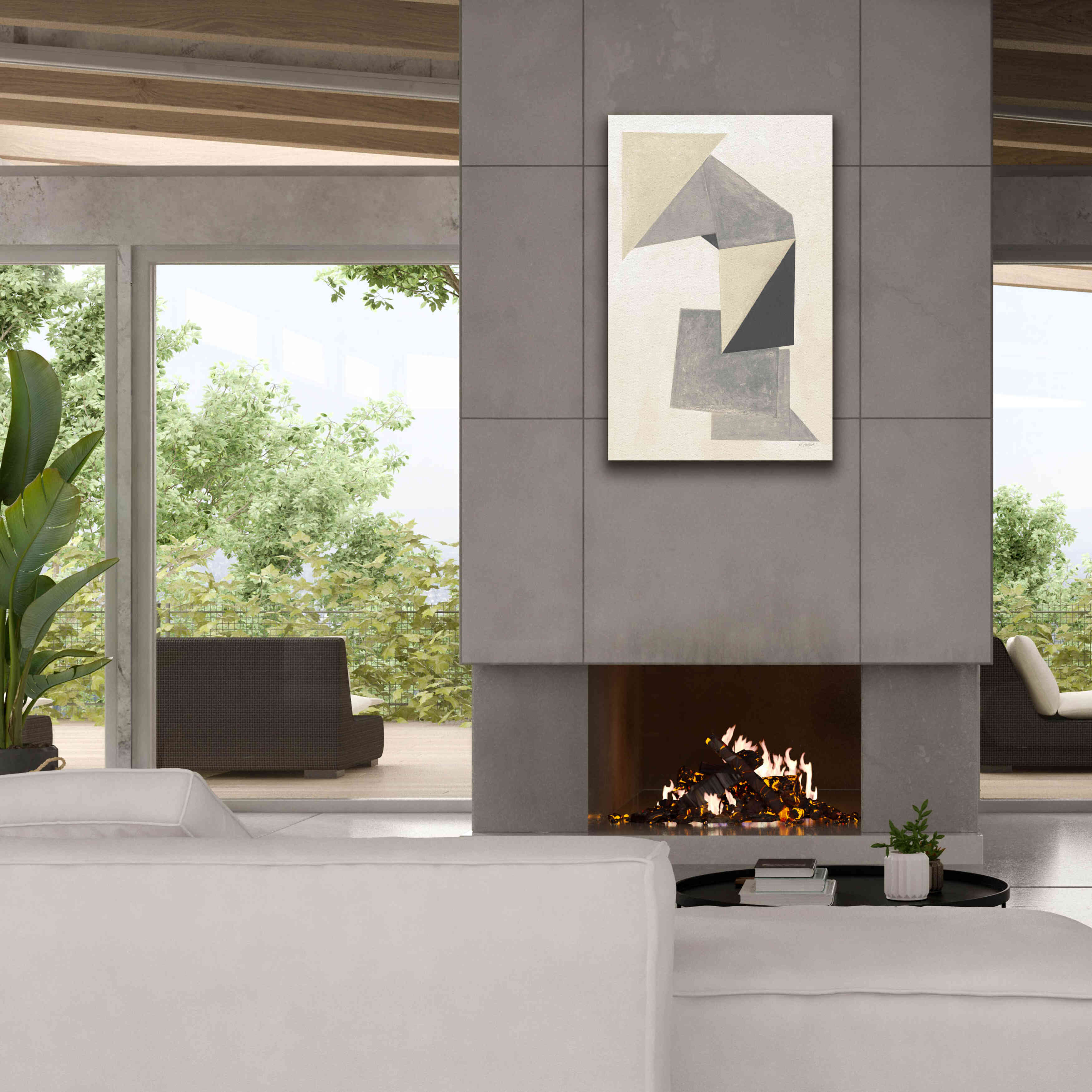 'Paper Trail Neutral' by Mike Schick, Giclee Canvas Wall Art,26 x 40