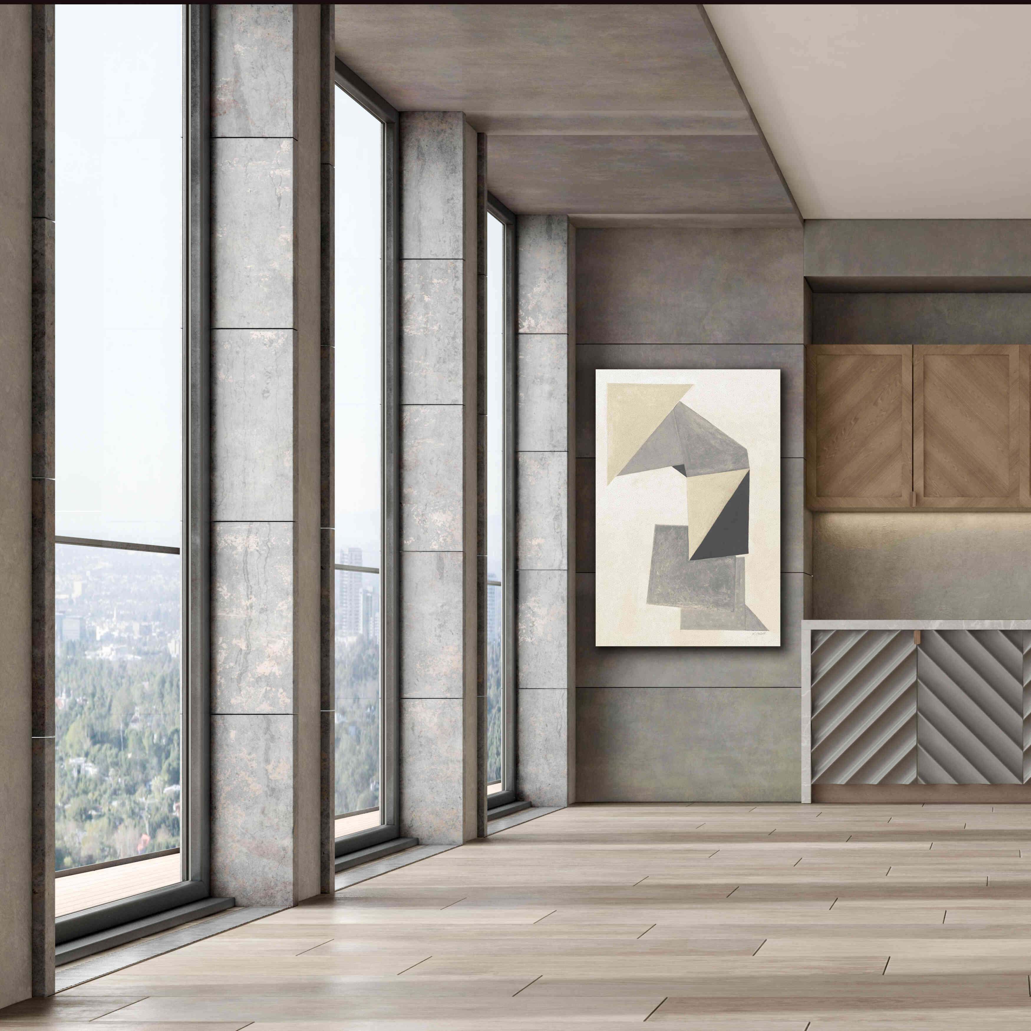 'Paper Trail Neutral' by Mike Schick, Giclee Canvas Wall Art,40 x 60