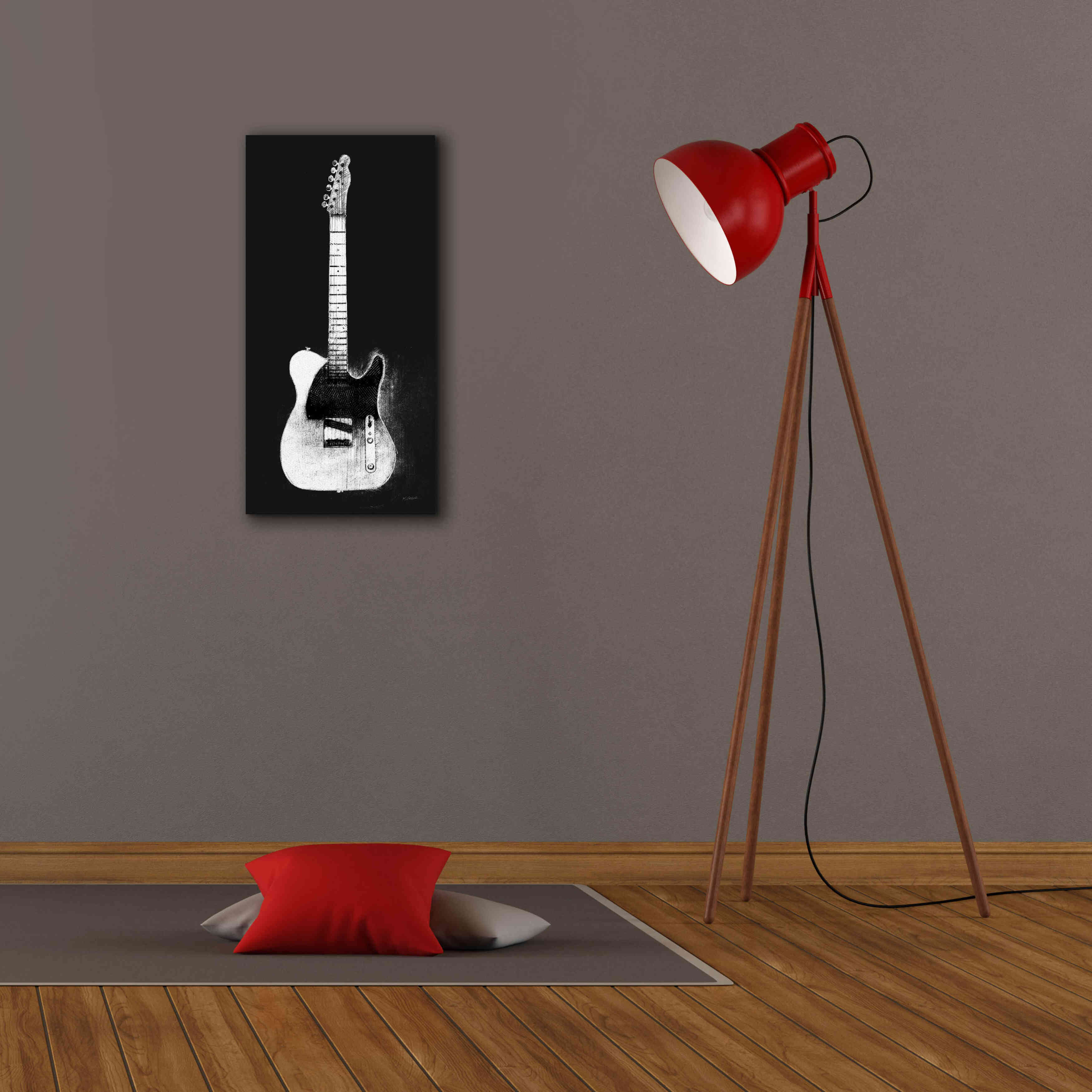 'Garage Band I Wb' by Mike Schick, Giclee Canvas Wall Art,12 x 24