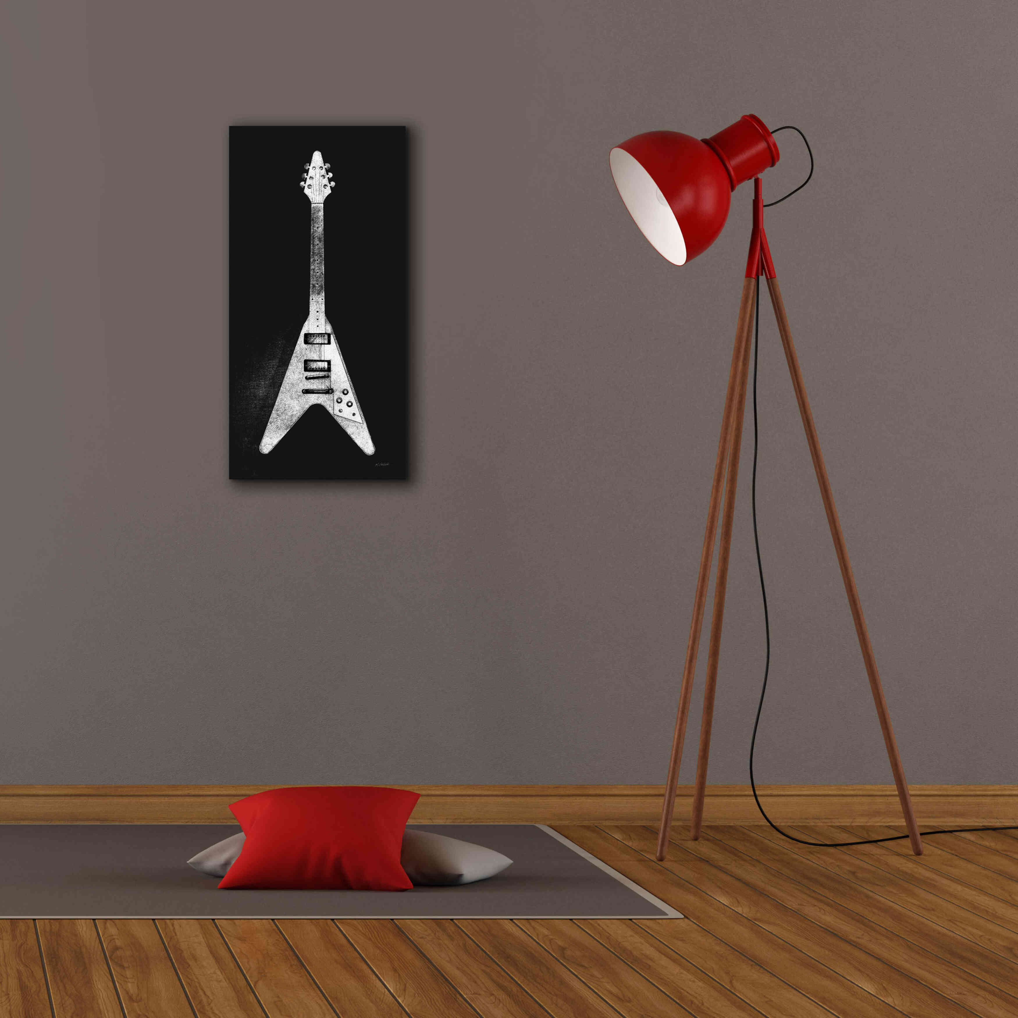 'Garage Band III Wb' by Mike Schick, Giclee Canvas Wall Art,12 x 24