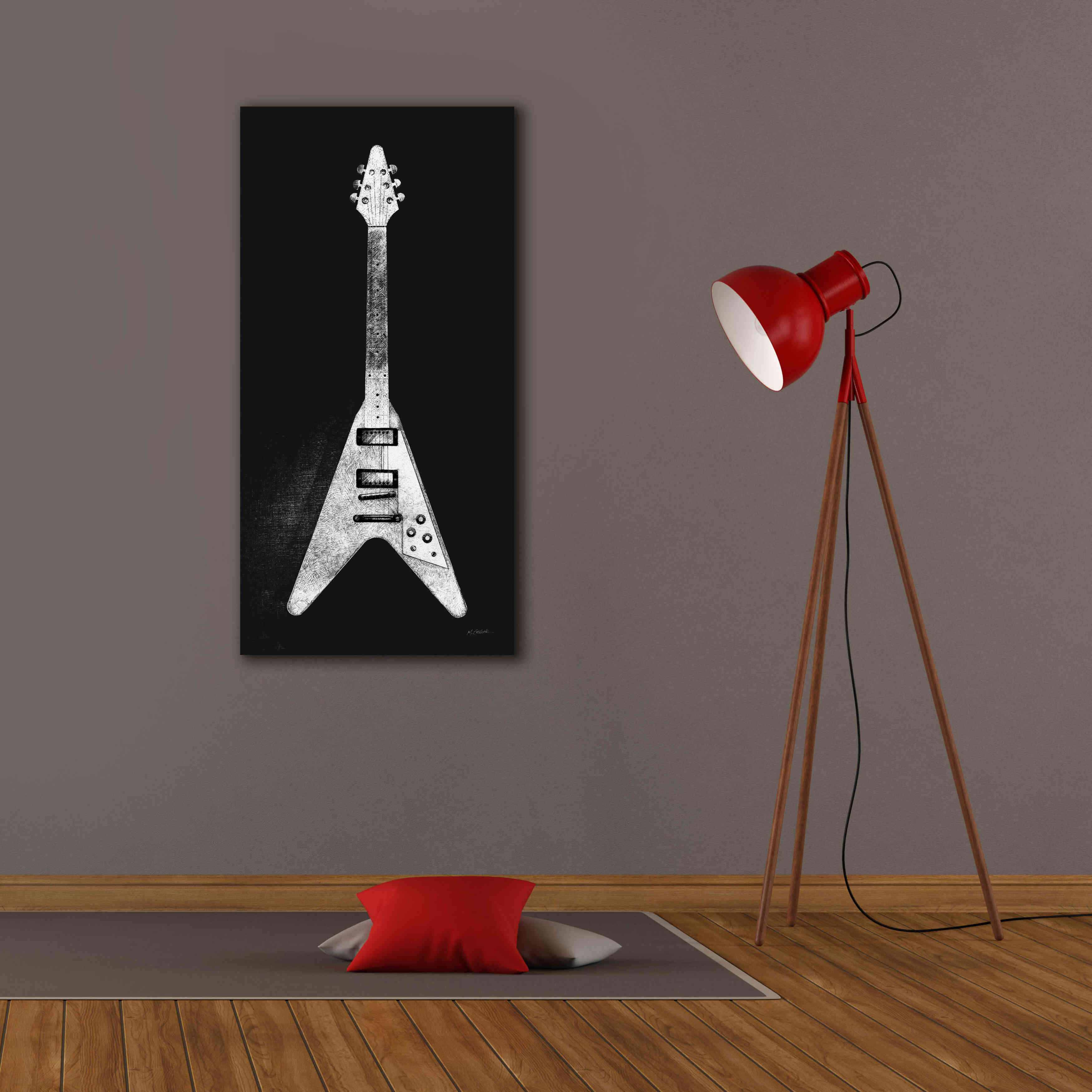 'Garage Band III Wb' by Mike Schick, Giclee Canvas Wall Art,20 x 40