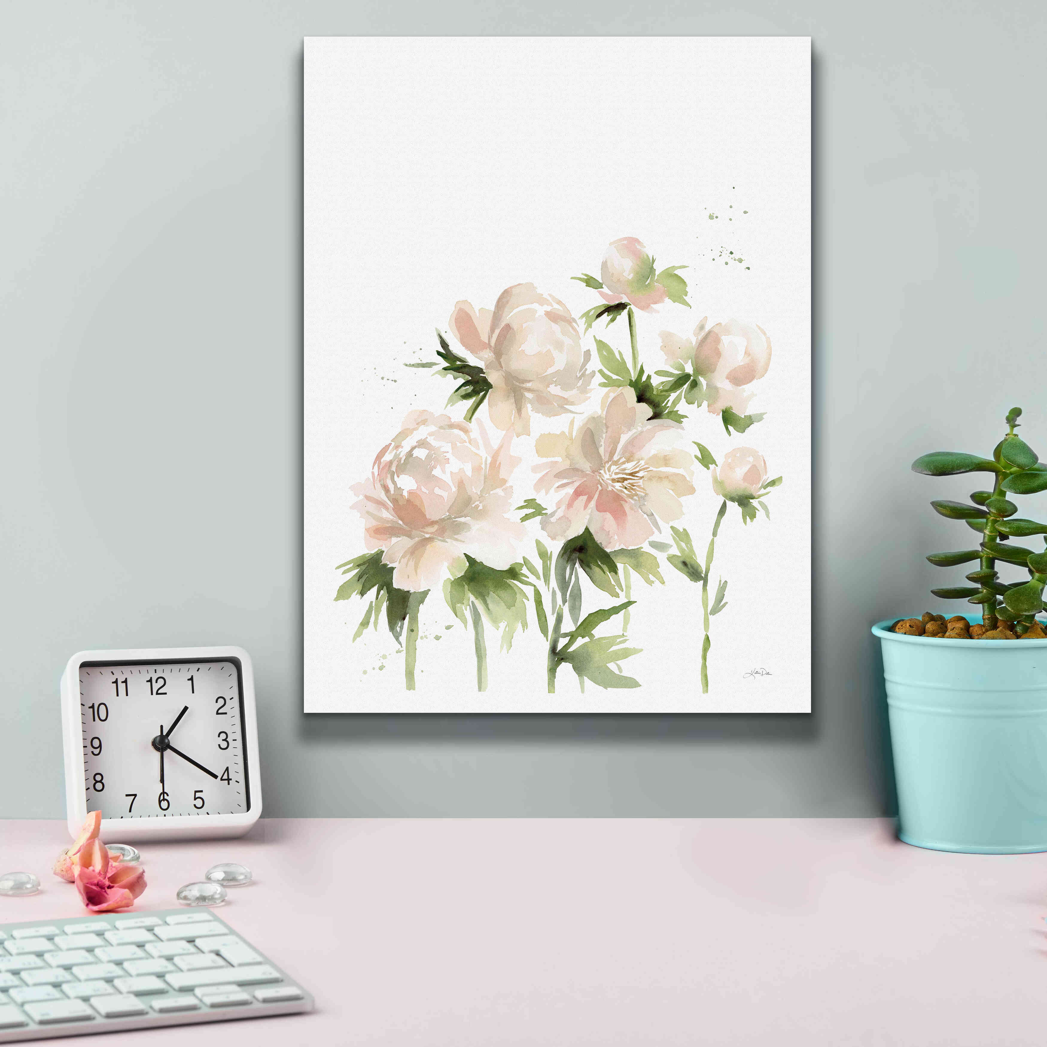'Peonies I' by Katrina Pete, Giclee Canvas Wall Art,12x16