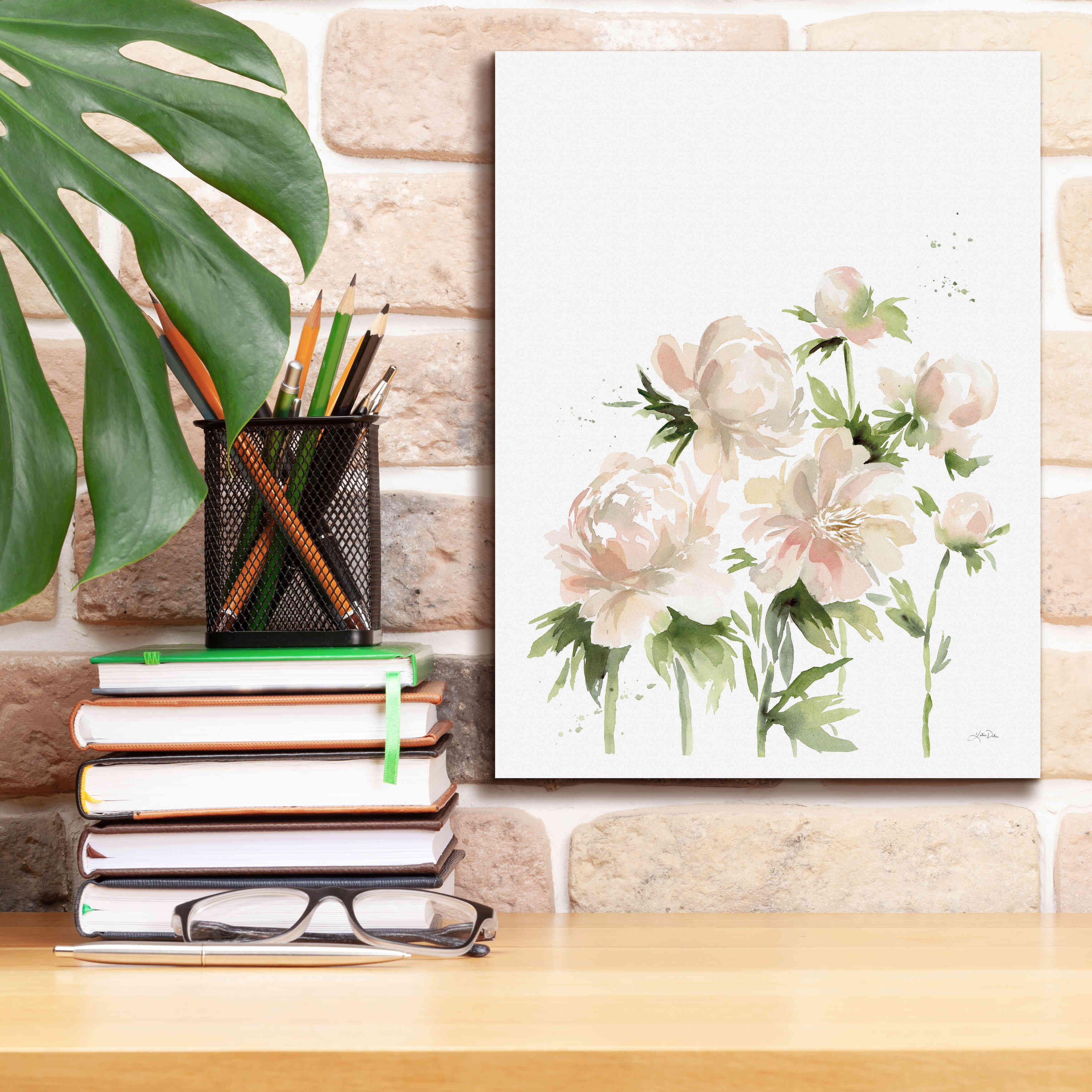 'Peonies I' by Katrina Pete, Giclee Canvas Wall Art,12x16