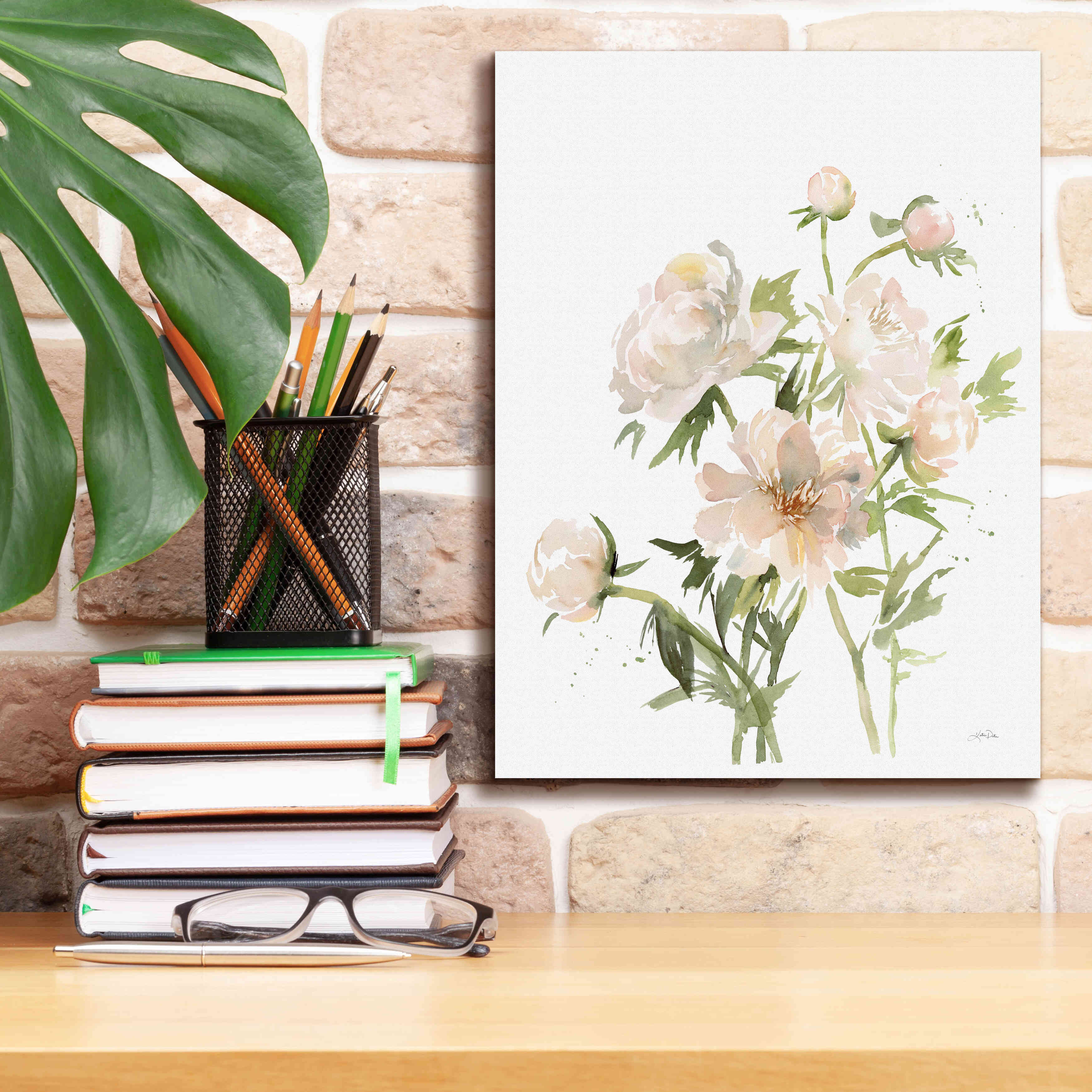 'Peonies II' by Katrina Pete, Giclee Canvas Wall Art,12x16