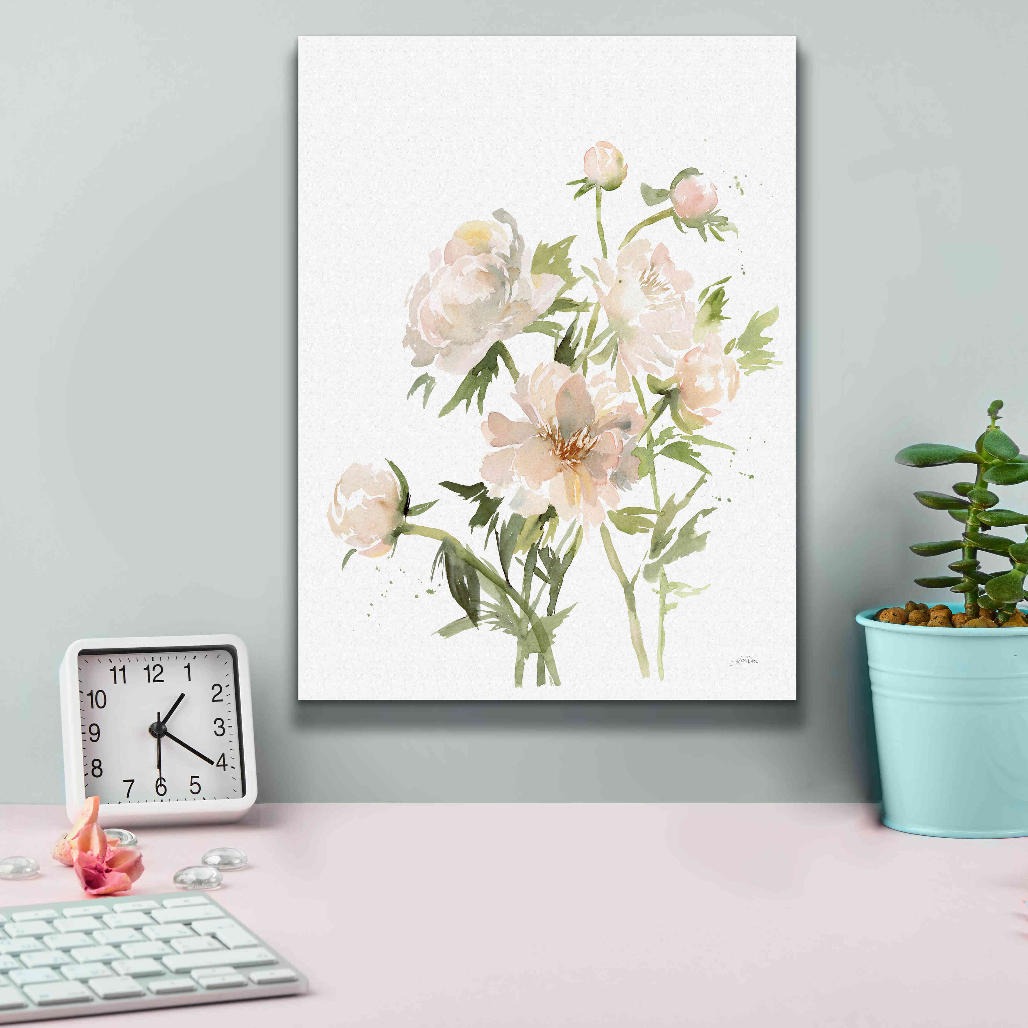 'Peonies II' by Katrina Pete, Giclee Canvas Wall Art,12x16