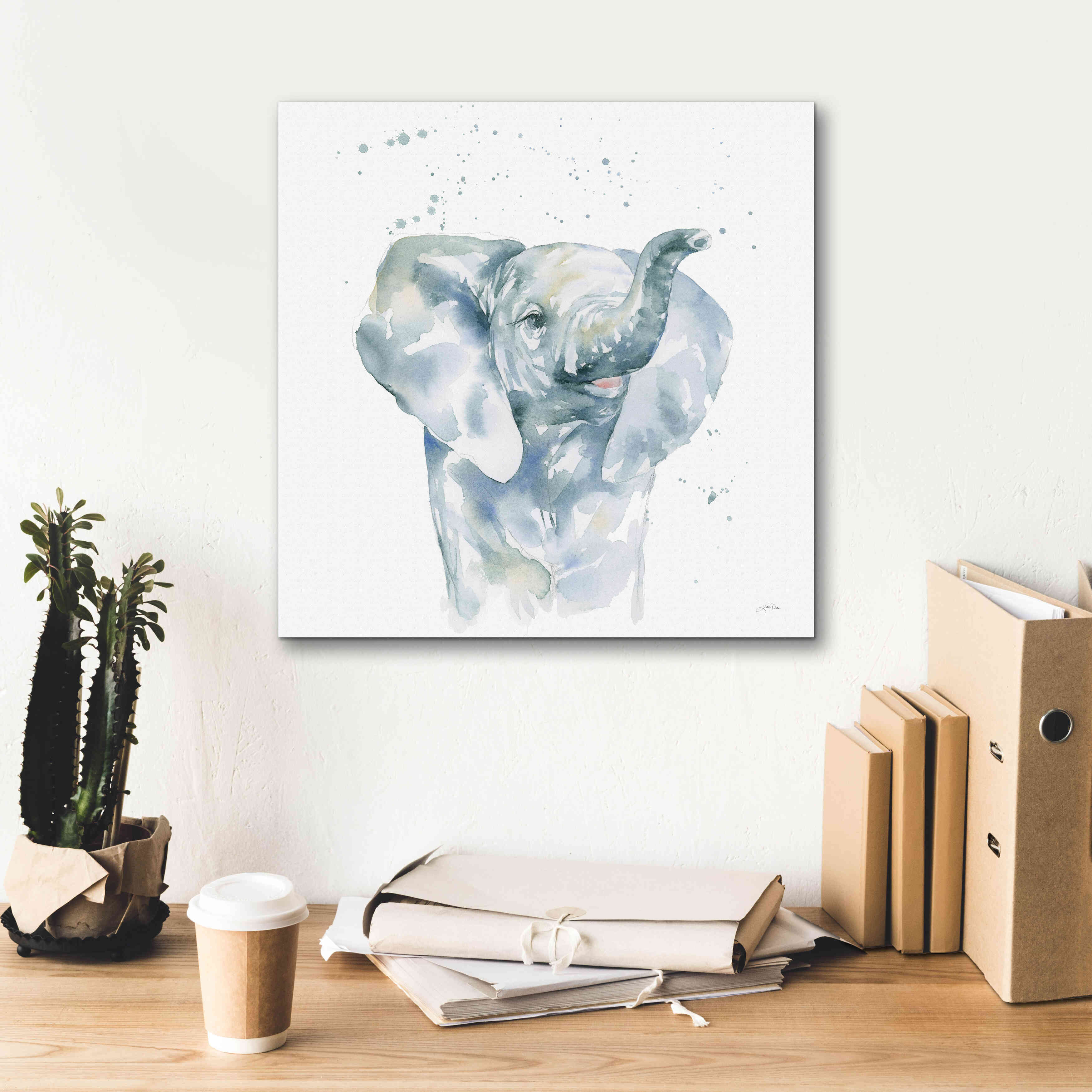 'Baby Elephant' by Katrina Pete, Giclee Canvas Wall Art,18x18