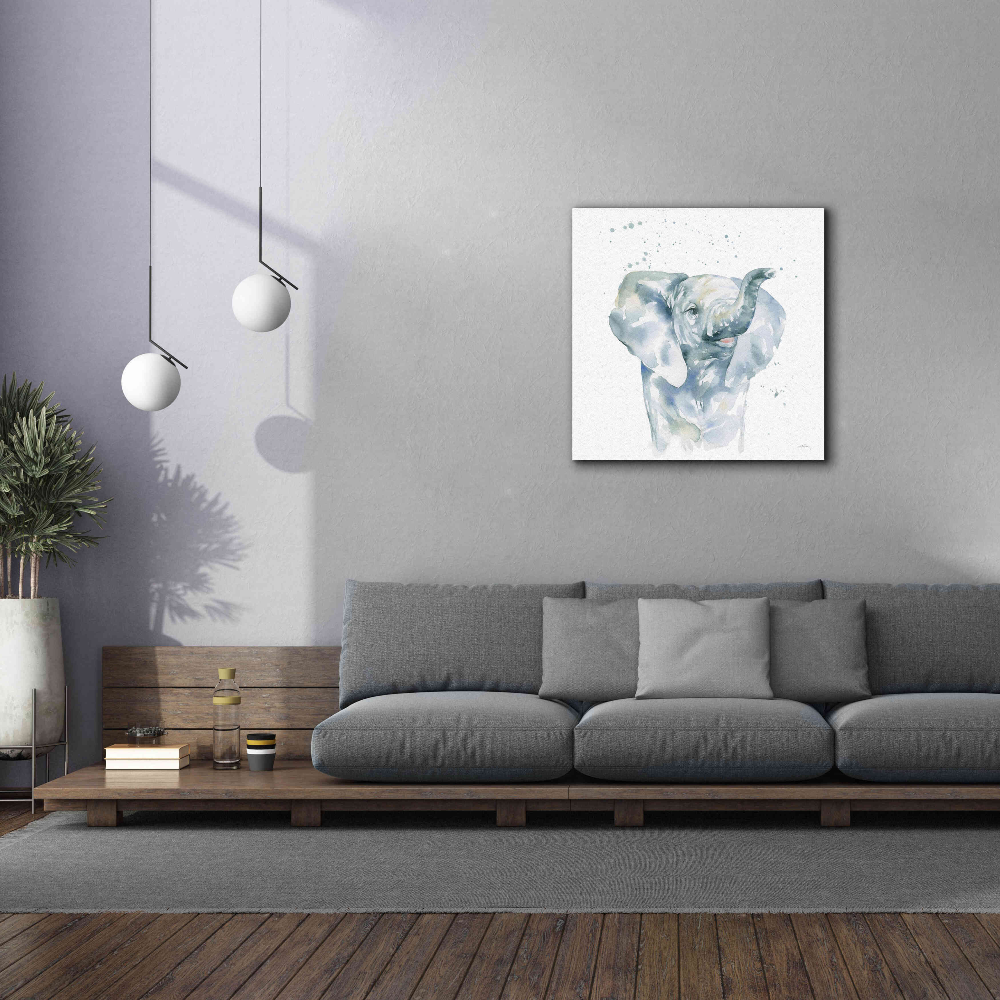 'Baby Elephant' by Katrina Pete, Giclee Canvas Wall Art,37x37