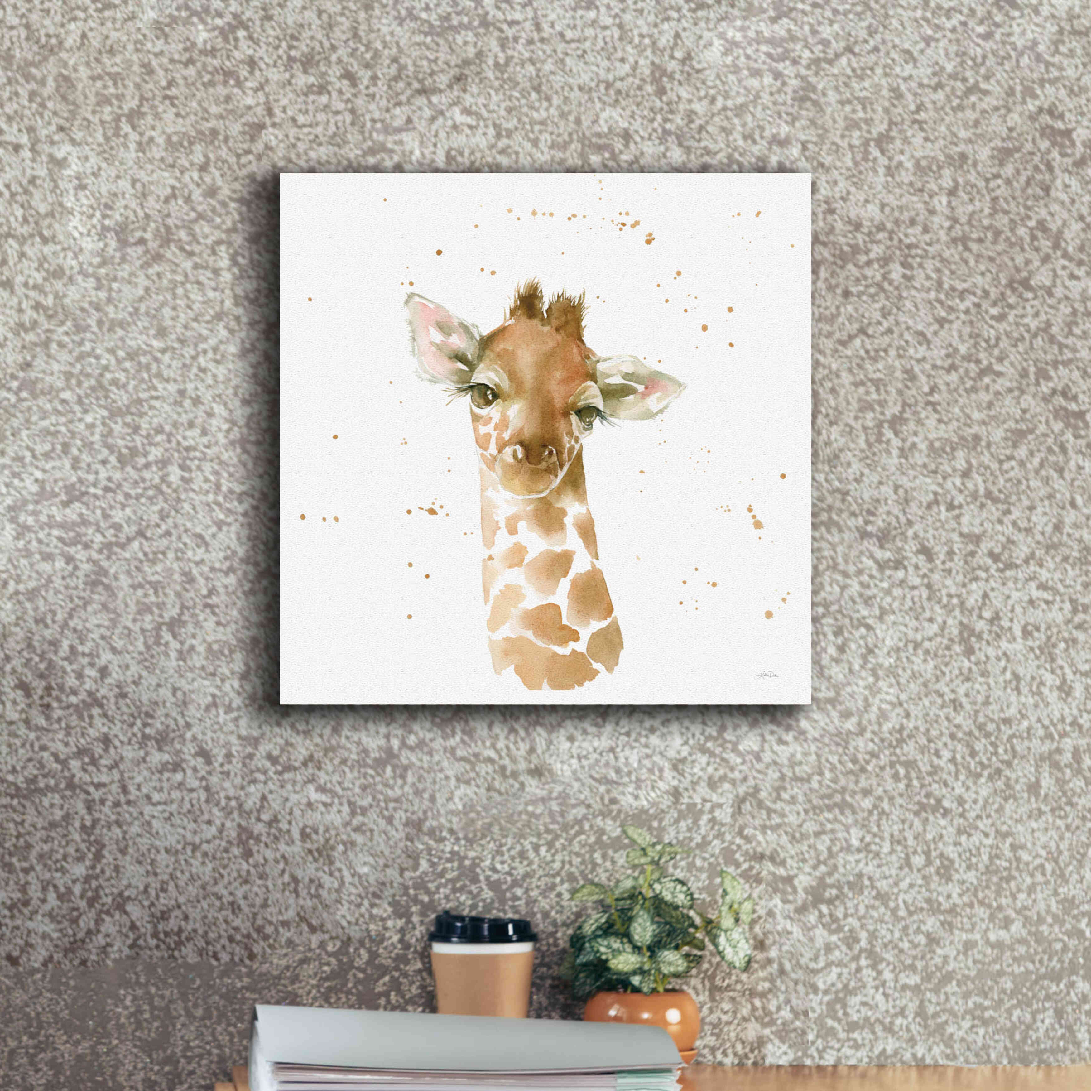 'Baby Giraffe' by Katrina Pete, Giclee Canvas Wall Art,18x18