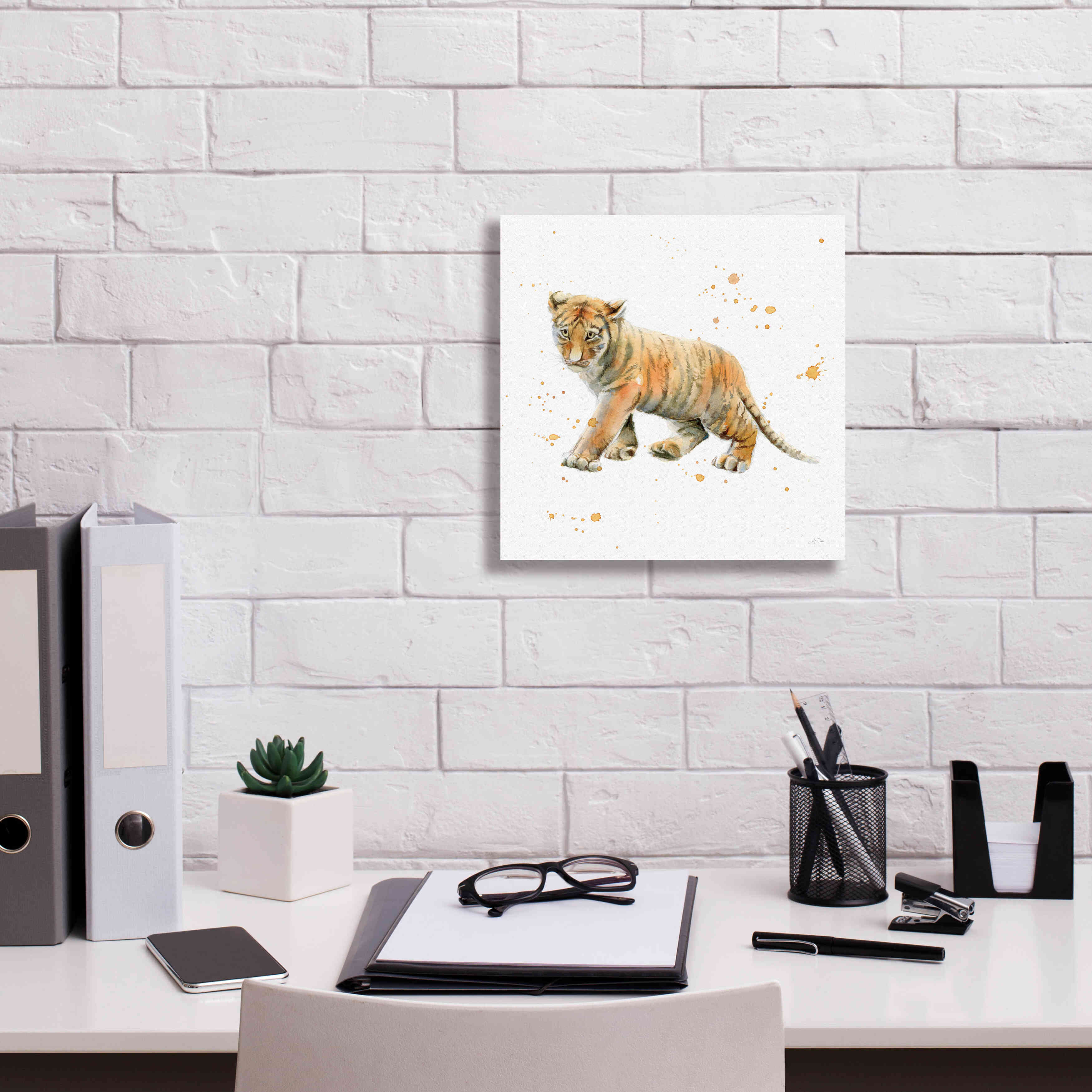 'Tiger Cub' by Katrina Pete, Giclee Canvas Wall Art,12x12