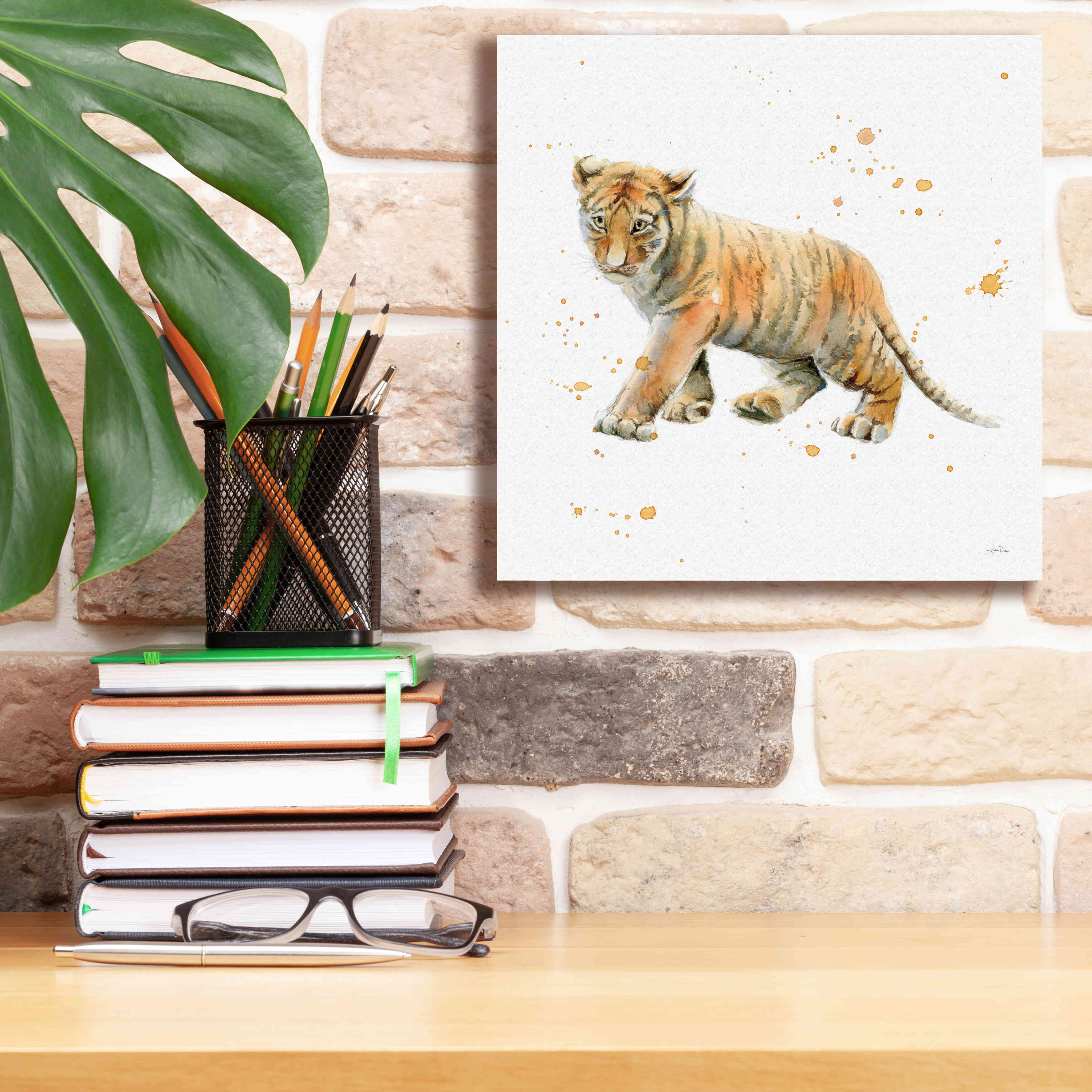 'Tiger Cub' by Katrina Pete, Giclee Canvas Wall Art,12x12
