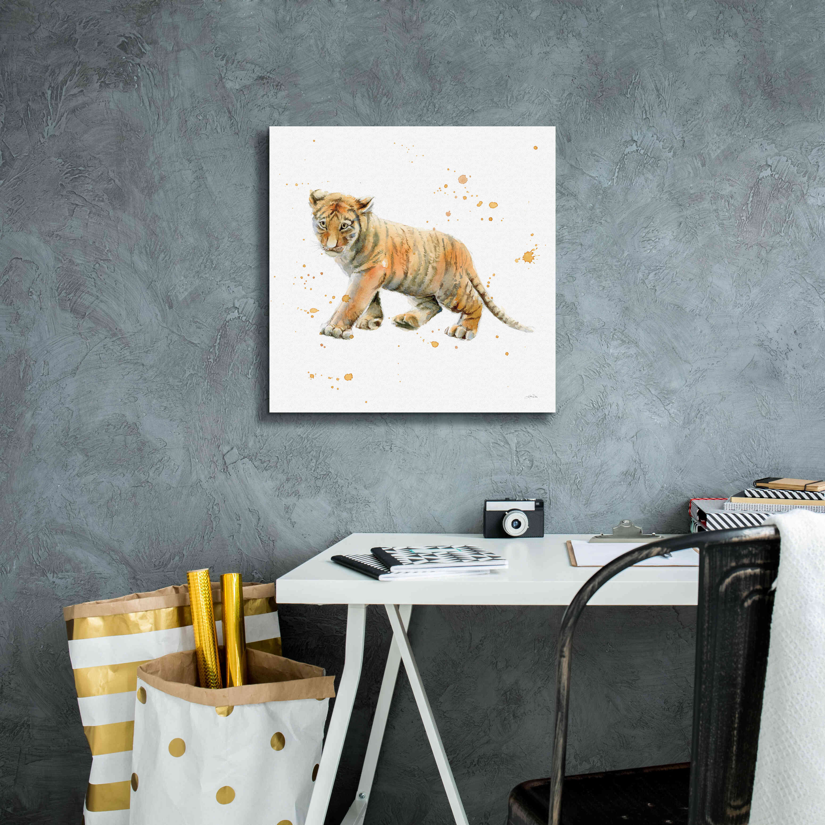 'Tiger Cub' by Katrina Pete, Giclee Canvas Wall Art,18x18