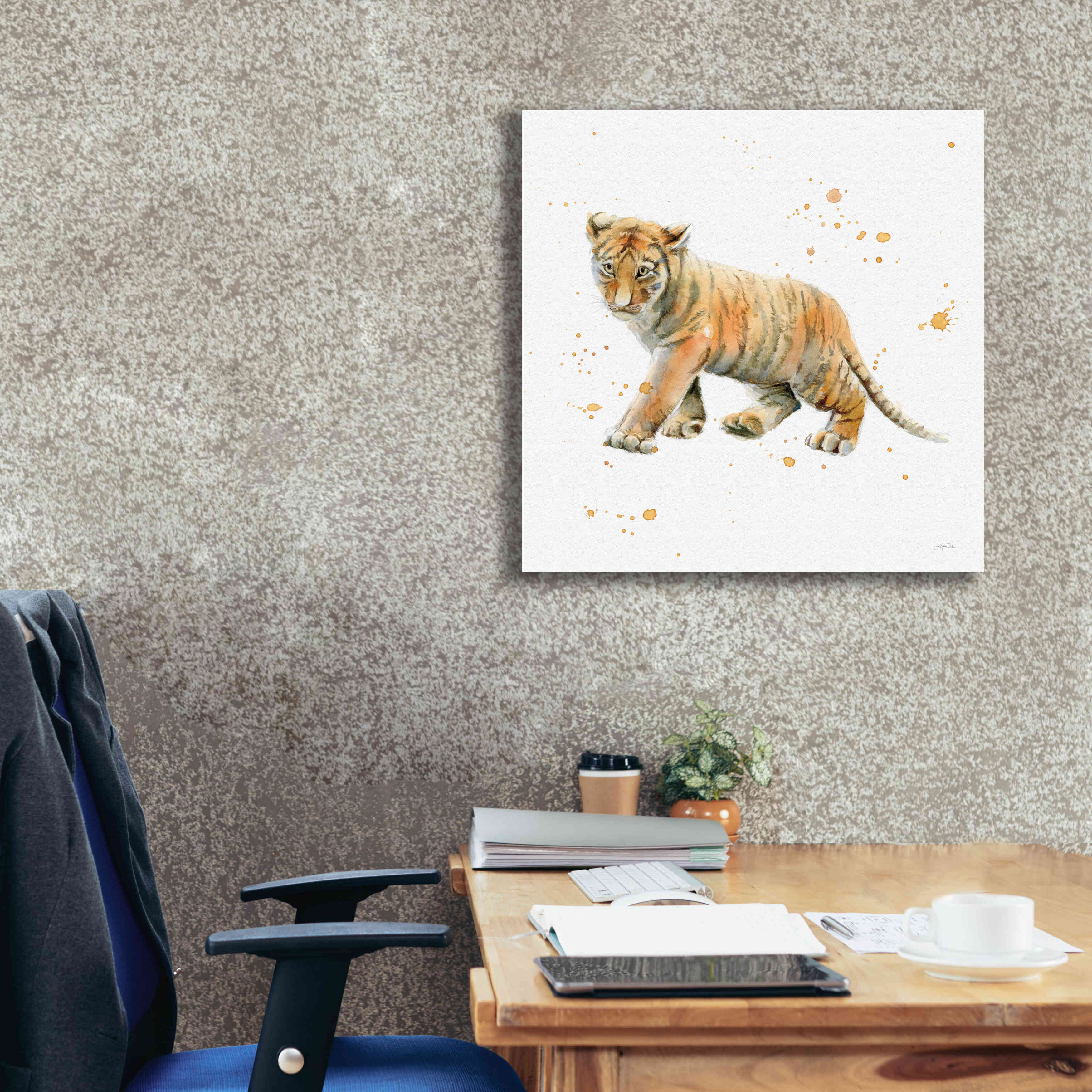 'Tiger Cub' by Katrina Pete, Giclee Canvas Wall Art,26x26