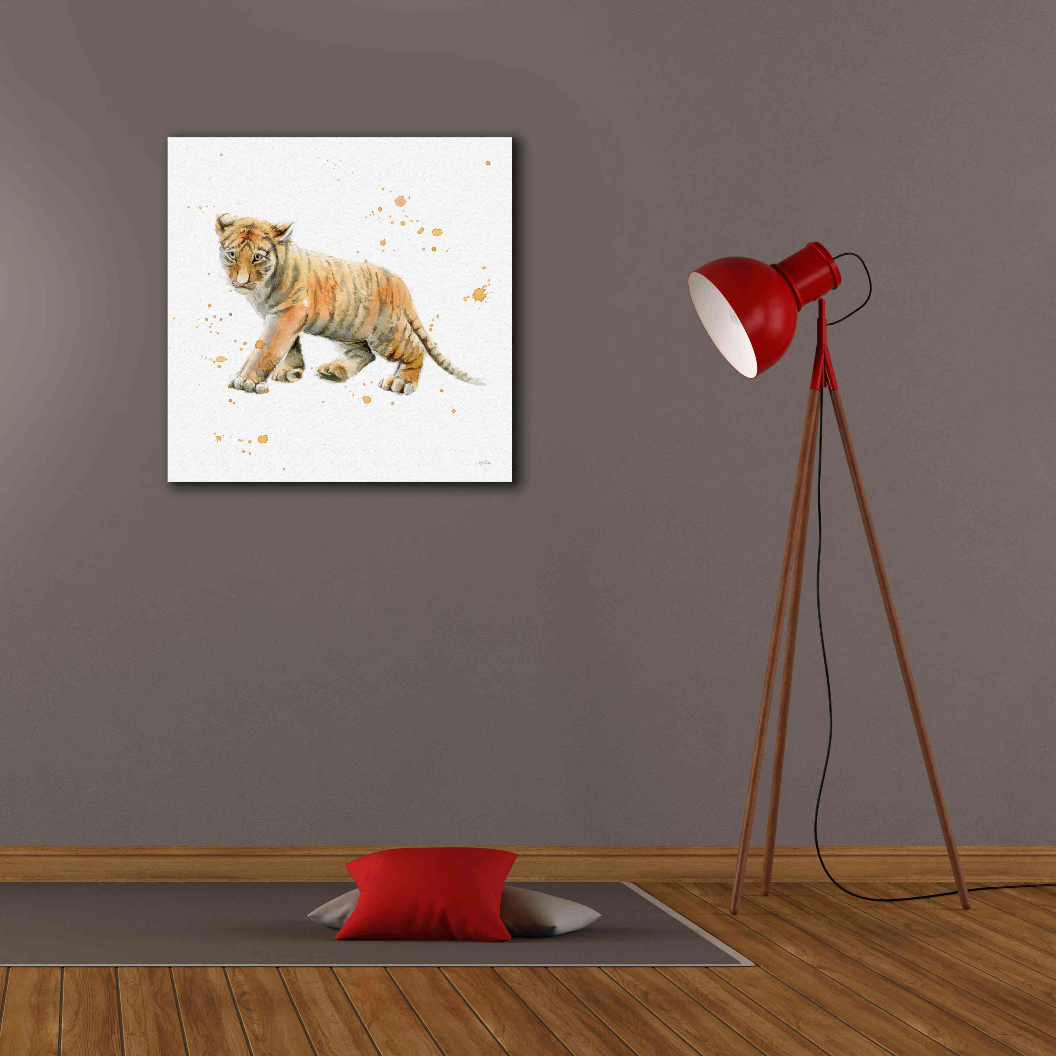 'Tiger Cub' by Katrina Pete, Giclee Canvas Wall Art,26x26